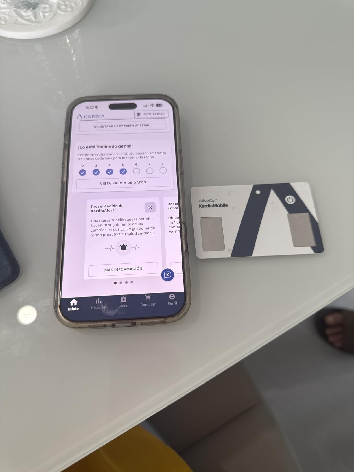 KardiaMobile Card Credit-Card Sized EKG, Medical-Grade & FDA-Cleared Personal Heart Monitor, Carry in Wallet, Bluetooth-Enabled for On-The-Go Check-Ups Anywhere, Compatible with Most Smartphones customer photo 1