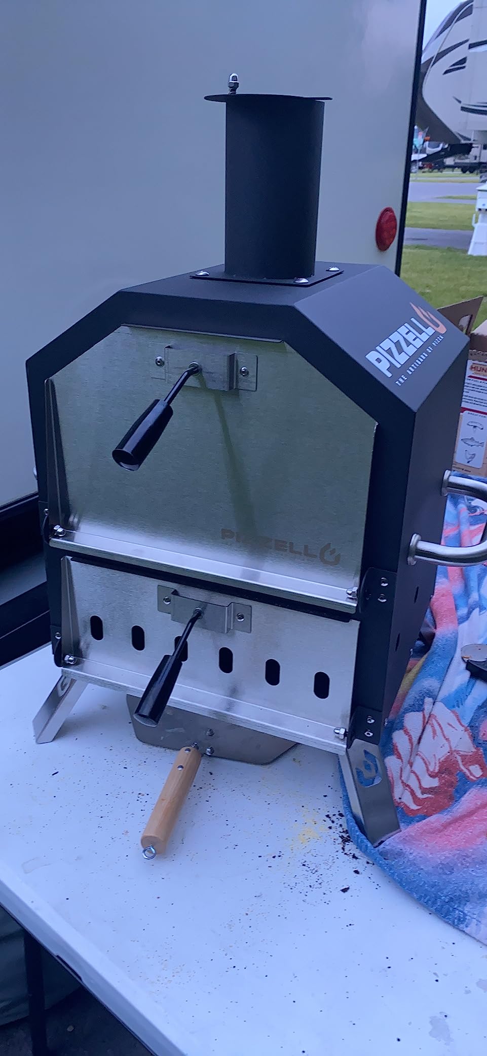 Pizzello Outdoor Pizza Oven Wood Fired 2-Layer Pizza Ovens Outside Pizza Maker with Stone, Pizza Peel, Cover, Removable Cooking Rack for Camping Backyard BBQ customer photo 2