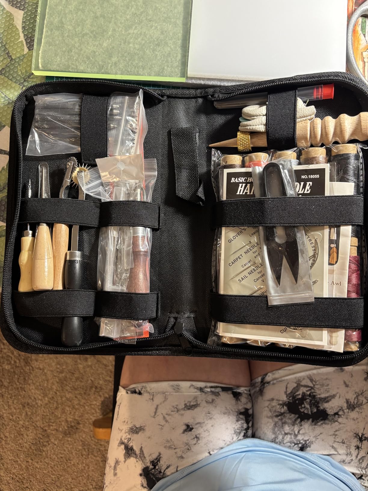 PLANTIONAL Leather Working Tools for Beginners: Professional Leather Craft Kit with Waxed Thread Groover Awl Stitching Punch for Leathercraft Adults Gifts 02 customer photo 2