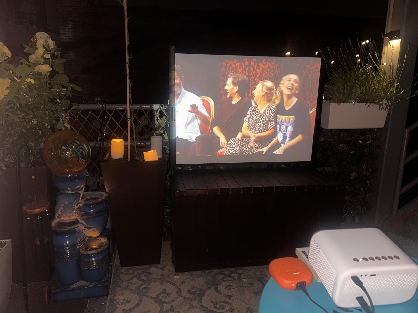 Portable Projector Screen with Stand, 50 Inch 4:3, Outdoor Projector Screen, Lightweight and Retractable, 1.2 High Gain Wrinkle-Free Video Projection Screens, for Home Cinema, Meeting Presentation. customer photo 2