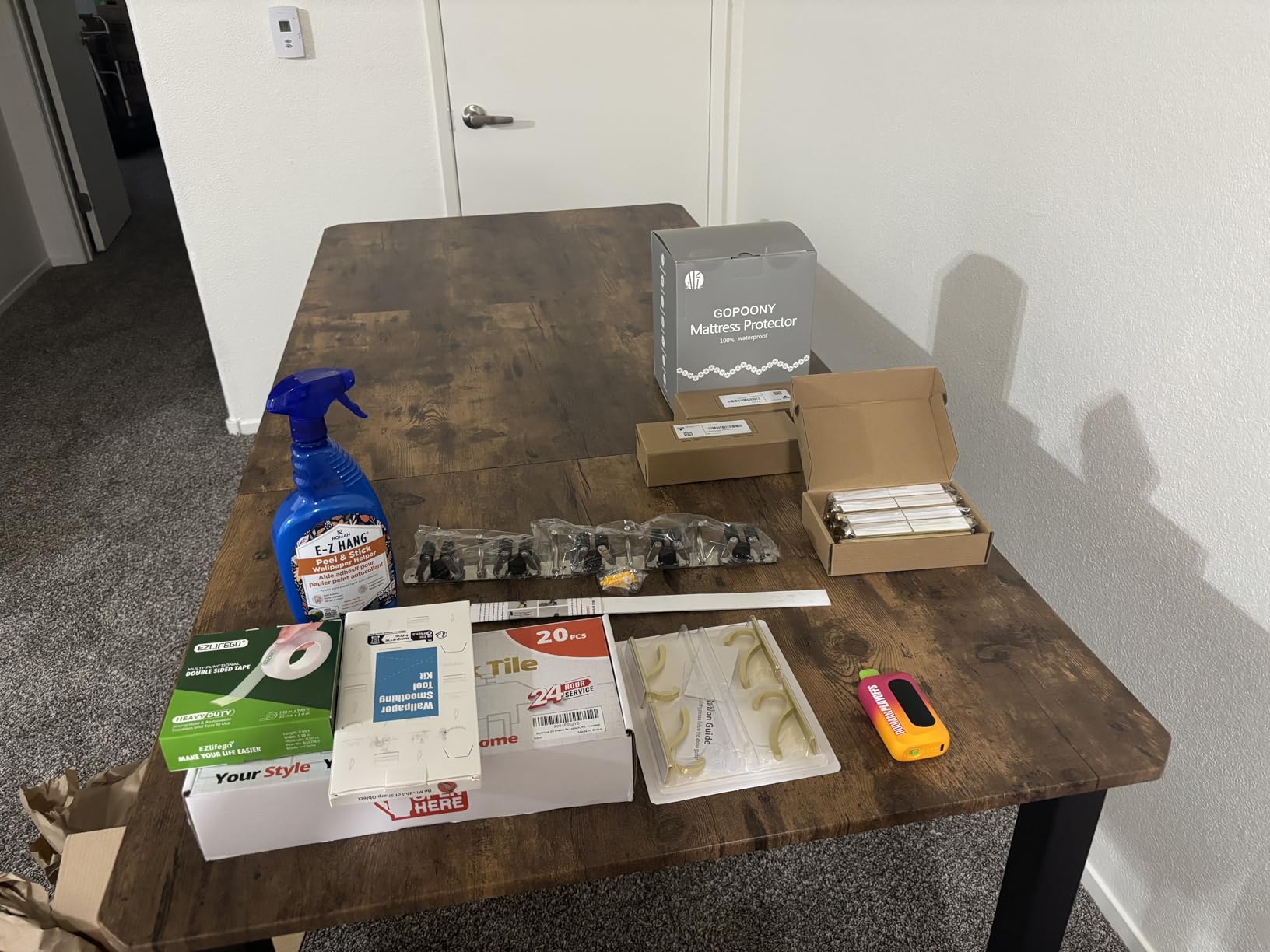 AceMining 5 Racks and 4 Hooks Mop and Broom Holder Wall Mount, Broom Organizer Storage Tool Racks Stainless Steel Heavy Duty Hooks Self Adhesive Solid Non-slip for Home Kitchen Garden Laundry Garage customer photo 2