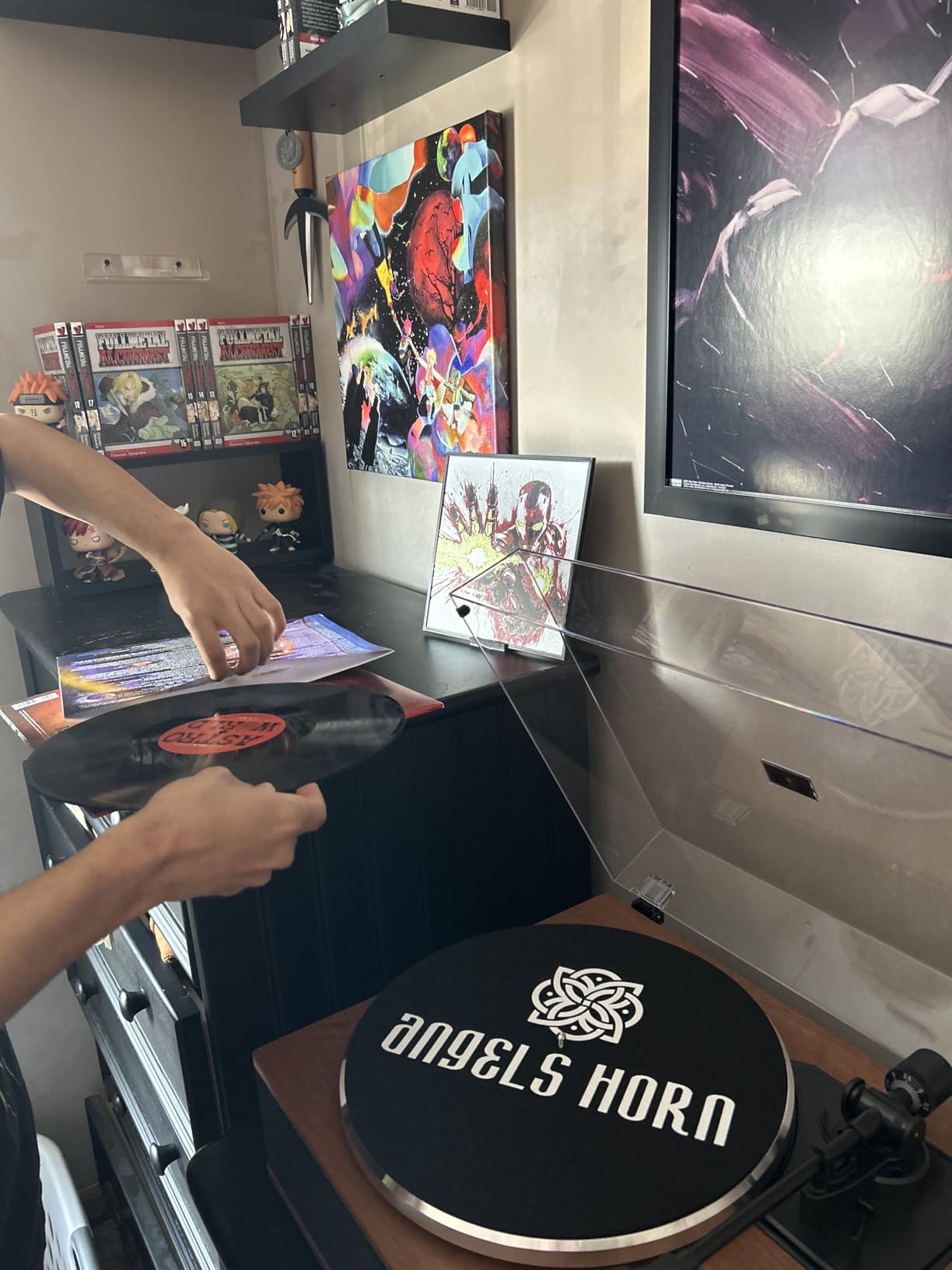 ANGELS HORN Vinyl Record Player, Bluetooth Turntable with Built in Speakers Phono Preamp, High Fidelity Turntables for Vinyl Records with Magnetic Cartridge AT-3600L, Belt Drive 2-Speed customer photo 2