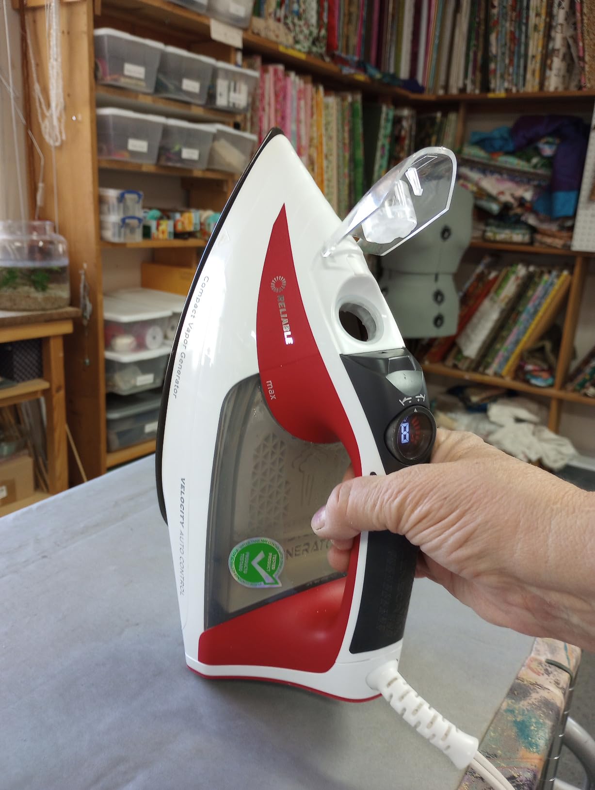 Reliable Velocity 270IR Steam Iron - Auto Control Compact Vapor Generator with Sensor Technology, Patented Technology for Continuous Steam, Zero Leaks, Perfect Temperature, 8 Programmable Heat Setting customer photo 1