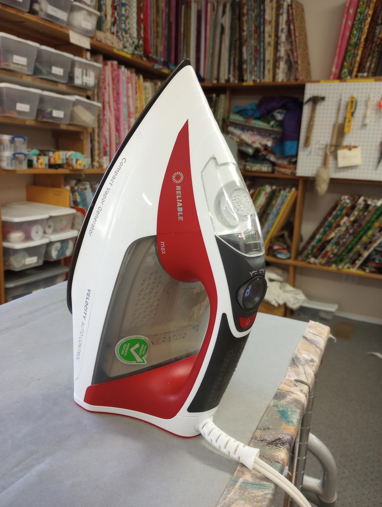 Reliable Velocity 270IR Steam Iron - Auto Control Compact Vapor Generator with Sensor Technology, Patented Technology for Continuous Steam, Zero Leaks, Perfect Temperature, 8 Programmable Heat Setting customer photo 2