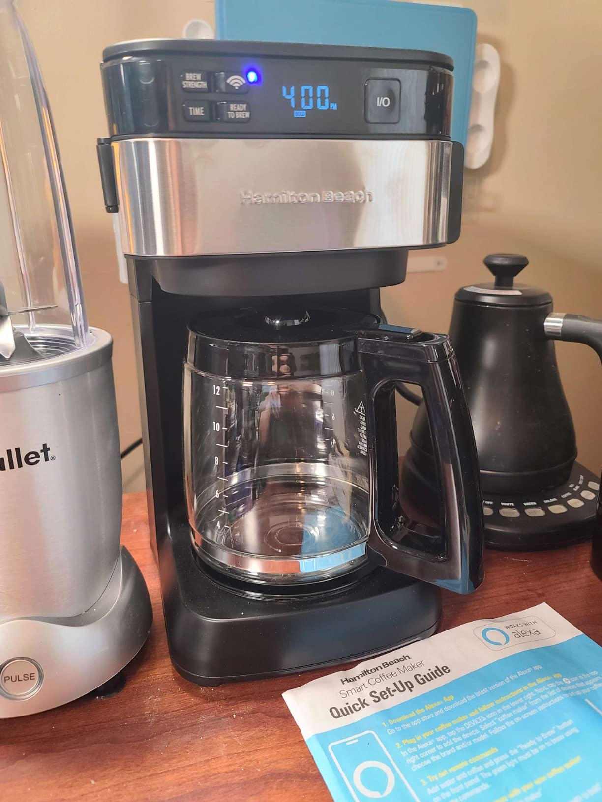 Hamilton Beach Works with Alexa Smart Coffee Maker, Programmable, 12 Cup Capacity, Black and Stainless Steel (49350R) customer photo 1