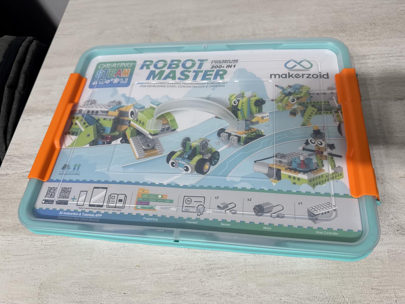 makerzoid Coding Robot Kit for Kids Ages 6+, 200+ in 1 APP Control Dinosaur Robot Toy, Educational Scratch Program Robotic Kit with 47 Video Courses, Toy for Boys Girls(600 Blocks) customer photo 1