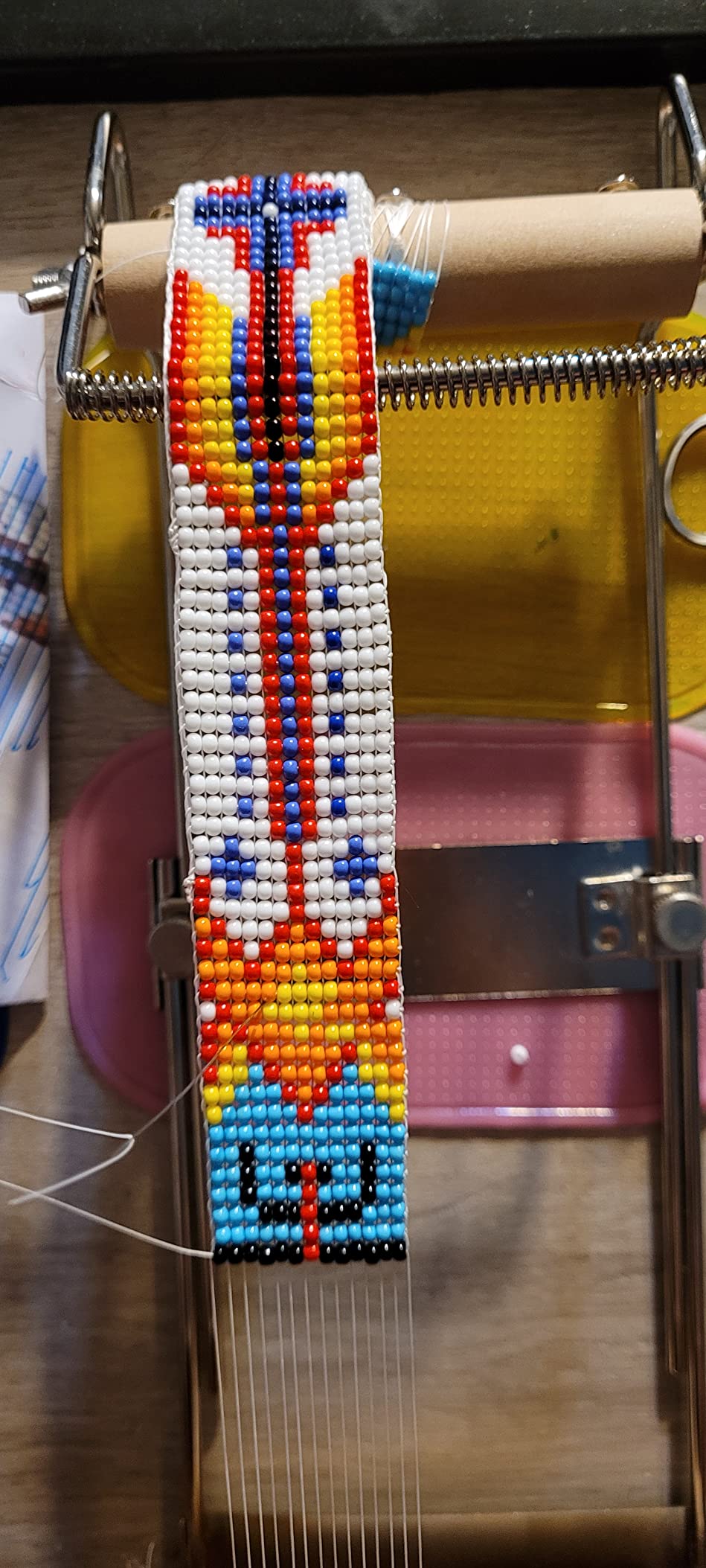 hobbyworker The Second Generation Adjustable Bead Loom Kit with Seed Beads, Large Eye Curved Beading Needle, Funnel Tray, Lobster Clasp, Open Ring and Bead Mat for Jewelry Making kit customer photo 2