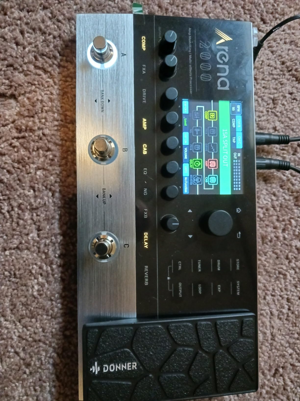 Donner Arena 2000 Guitar Multi-Effects Pedal with 278 Effects, 100 IRs, Looper, Drum Machine, Amp Modeling, XLR and MIDI Support customer photo 1