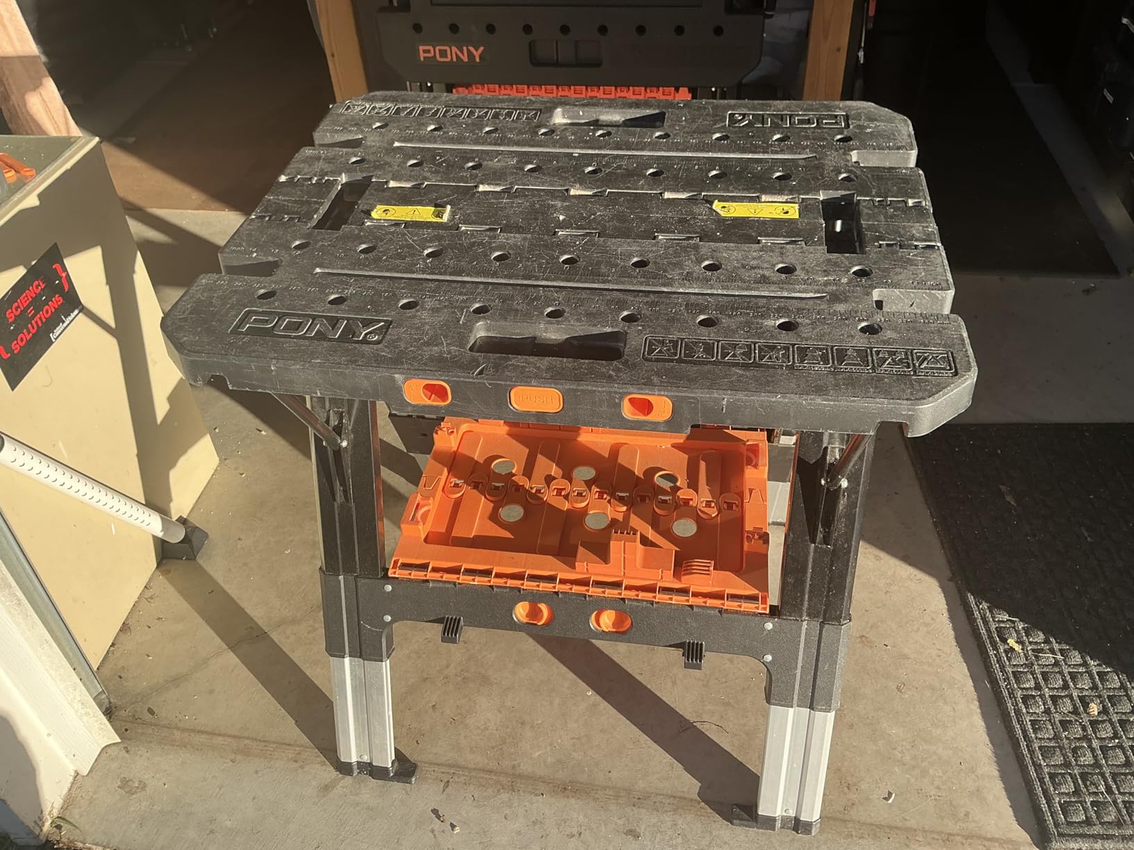 Pony Portable Folding Work Table, 2-in-1 as Sawhorse & Workbench, 31