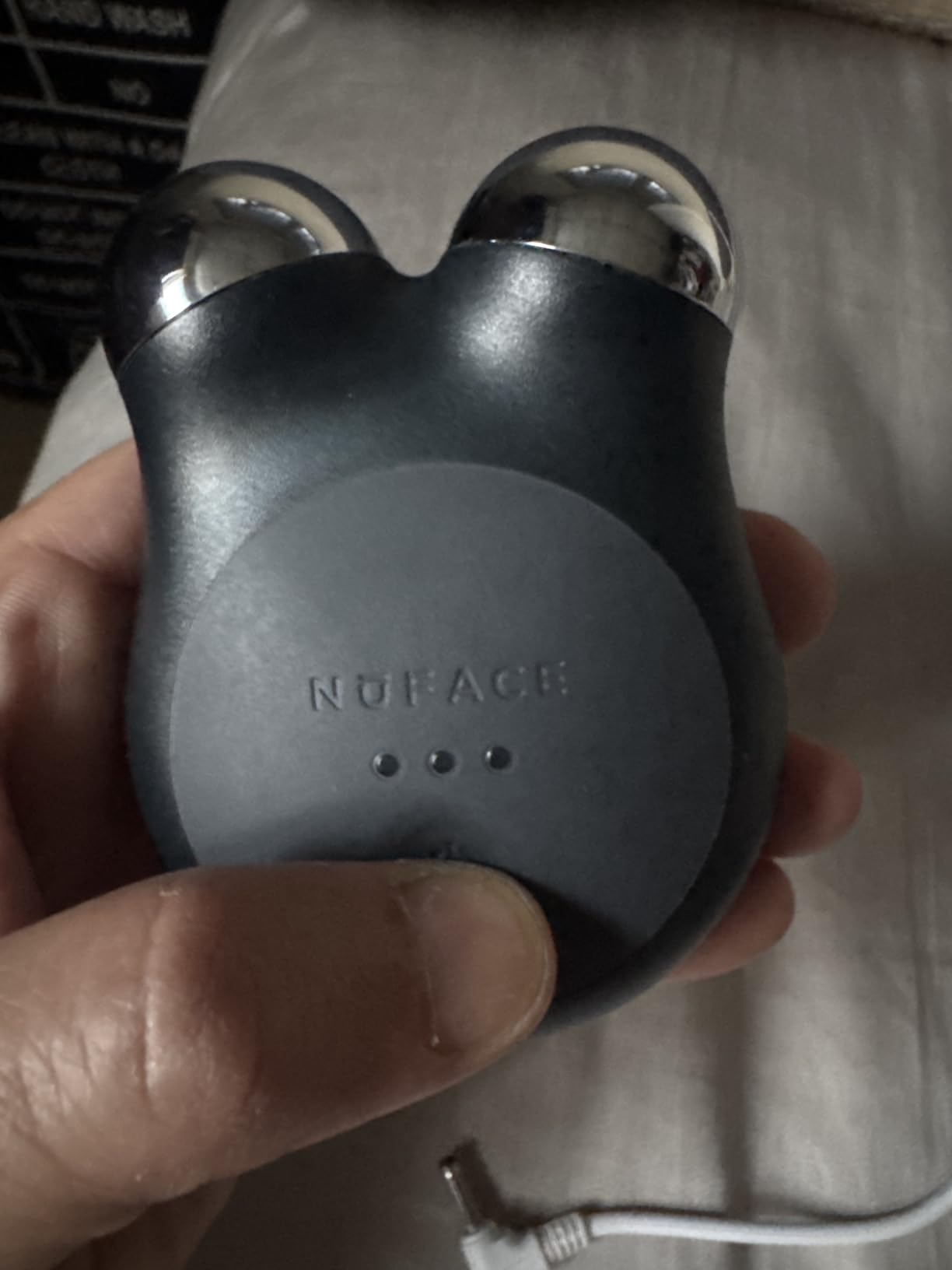 NuFACE MINI+ Microcurrent Facial Device Kit - FDA Cleared Face Sculpting & Skin Tightening Device to Contour, Lift & Tone + Microcurrent Gel Activator & Silk Creme - Sandy Rose customer photo 2