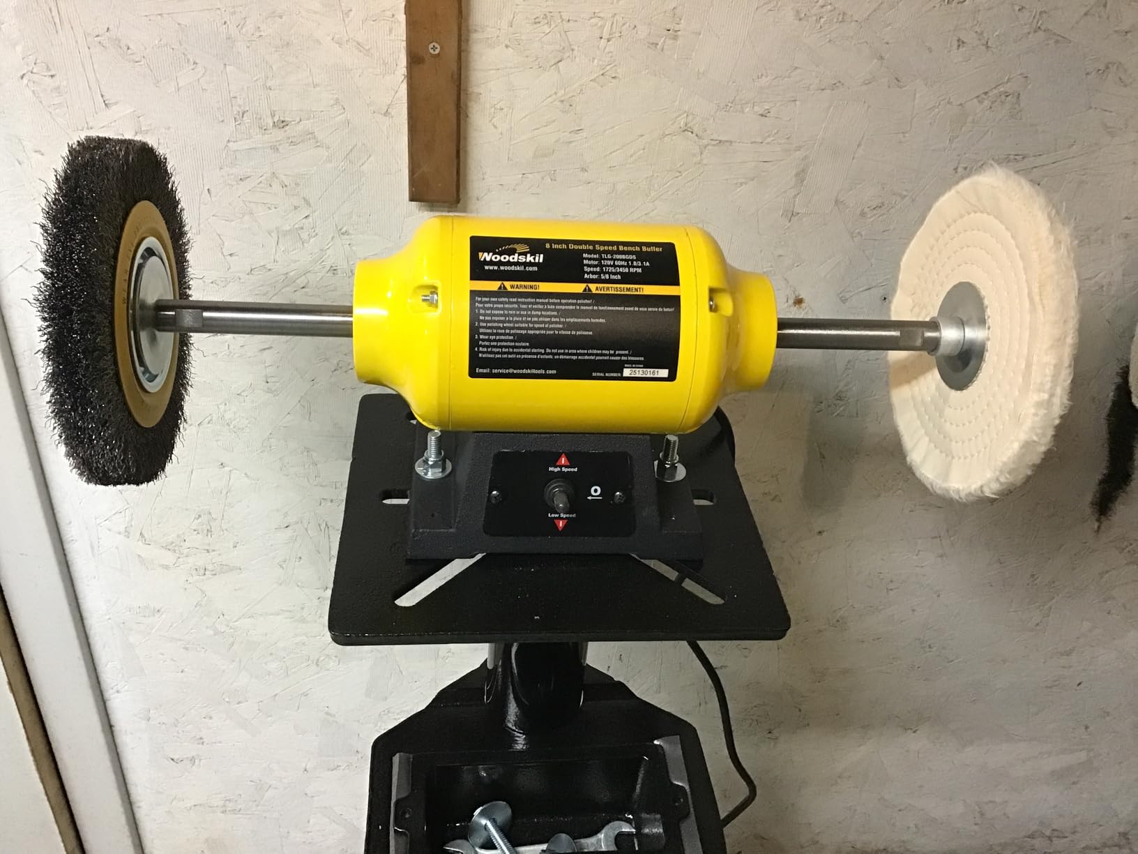 4.0A Bench Buffer Polisher, 6 Inch Jewelry Buffer Polishing Machine, 3450 RPM Bench Polisher with Hard & Flannelette Buffing Wheels for Metal, Jade, Jewelry, Knife, Wood customer photo 1