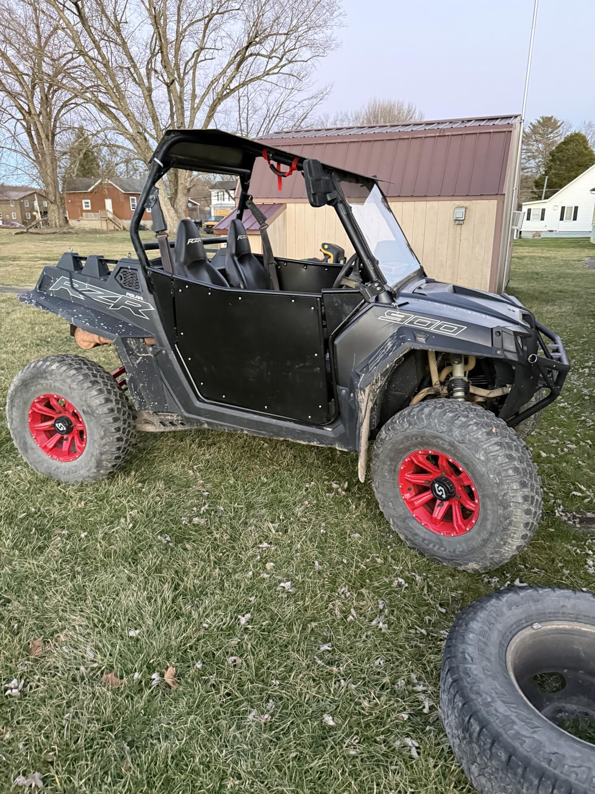 KUAFU Black Metal Doors Compatible with 2008-2014 Polaris RZR 800/ S 800/ XP 900 2012-2021 570 2 Door Models Steel Aluminum customer photo 1