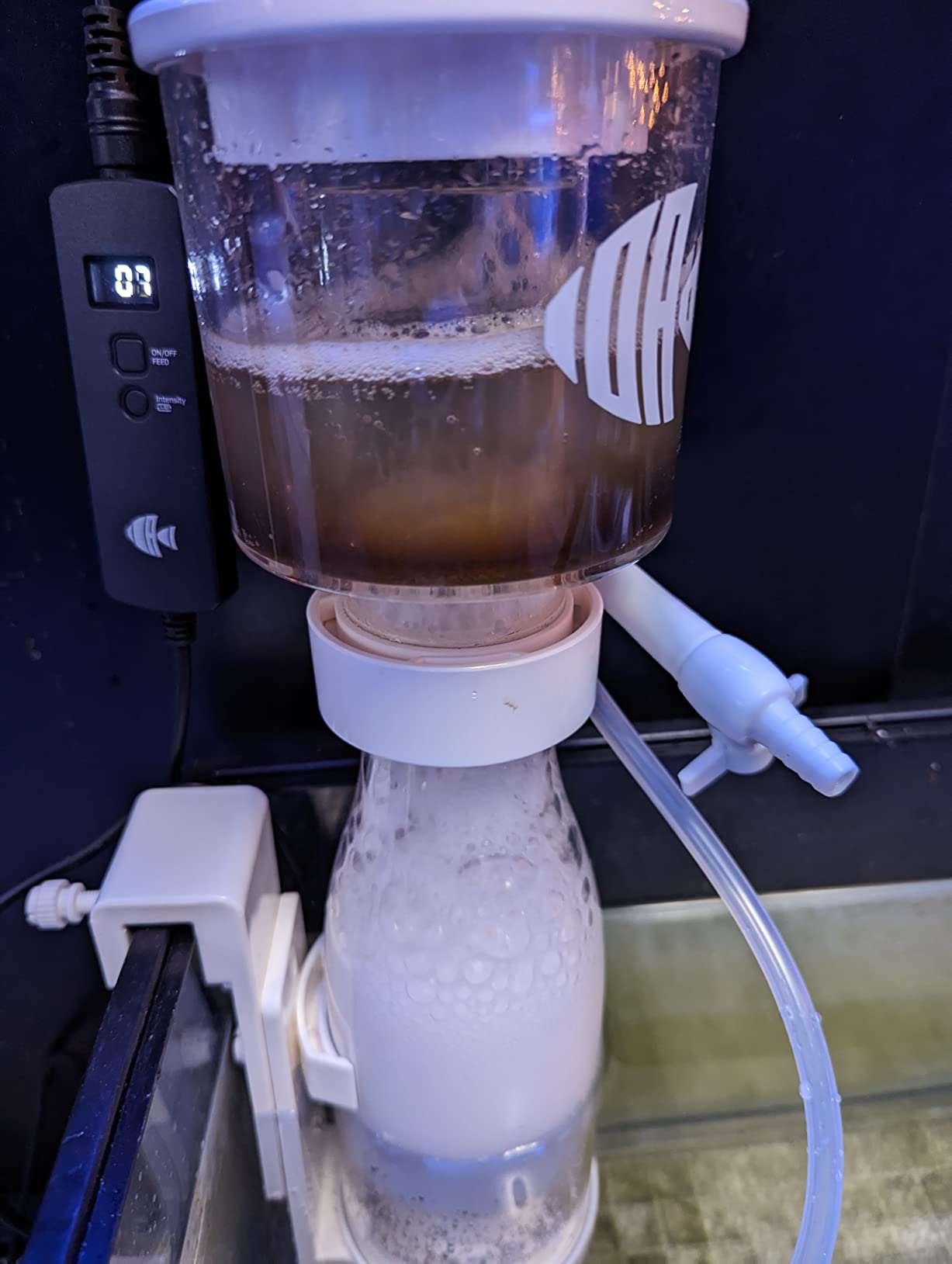 Protein Skimmers for Saltwater Aquariums, Hang On Protein Skimmer for Fish Tanks up to 80 Gallons, DC Pinwheel Pump with Controller customer photo 1