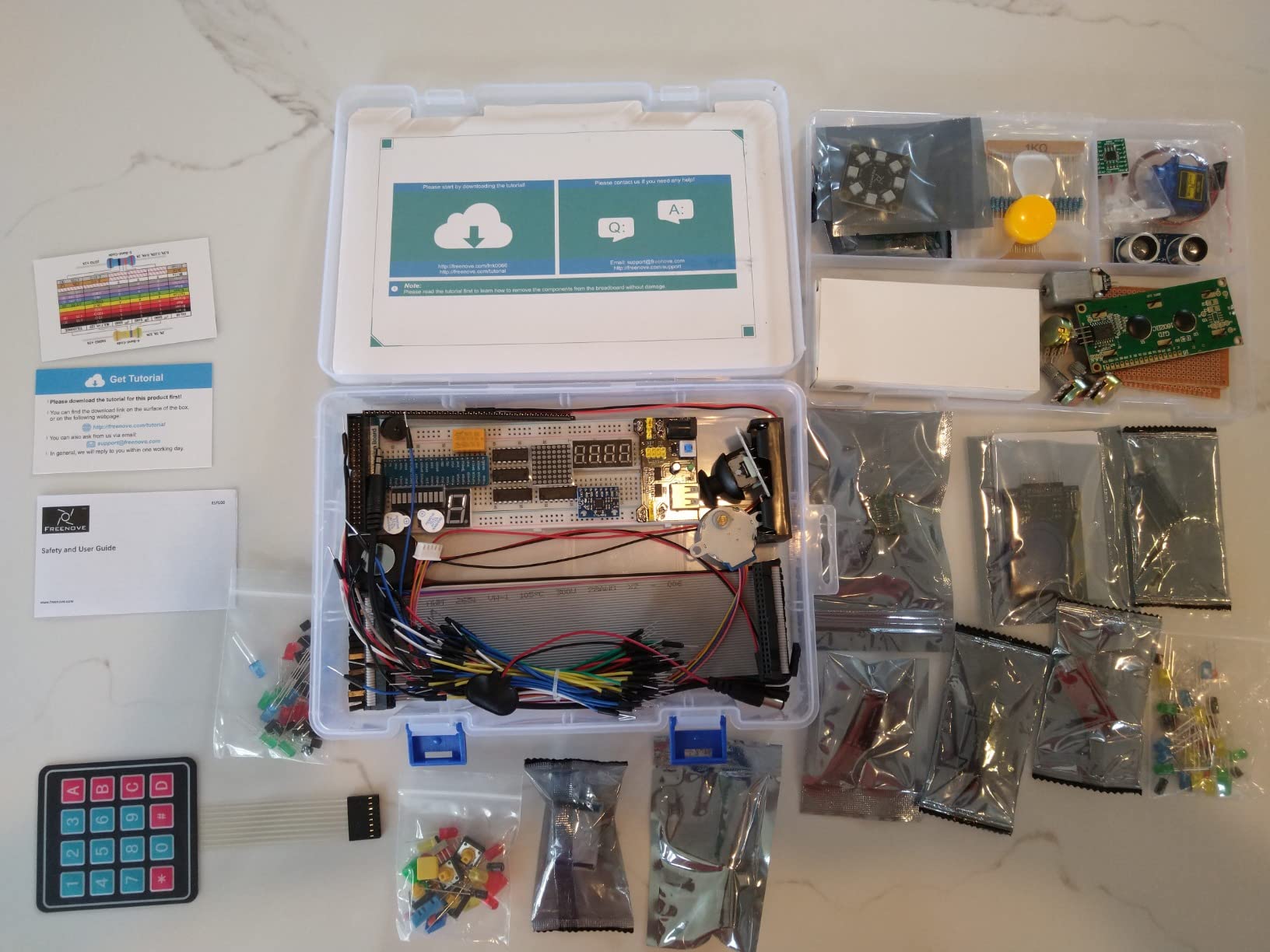 Complete Starter Kit for Raspberry Pi 5 4 B 3 B+ 500 Zero 2 W, 1170-Page Tutorial, Python C Java Scratch Processing Code, 386 Items, 164 Projects, Camera Speaker (Raspberry Pi NOT Included) customer photo 1