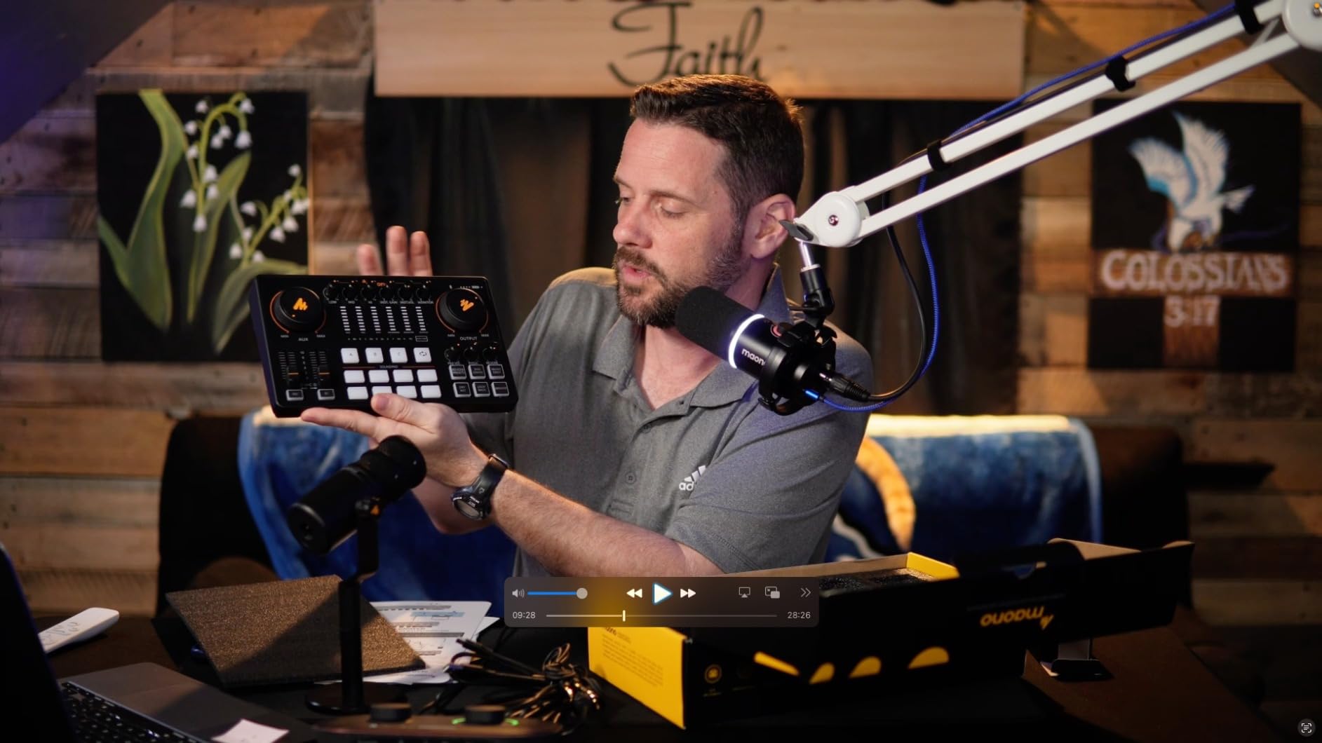 MAONO Audio Interface, MaonoCaster 10-Channel Podcast mixer with Pro-preamp, 48V Phantom Power, Bluetooth, 11 Customize sound pads for Recording, Streaming, Youtube, TikTok, PC, Guitar (AME2) customer photo 2