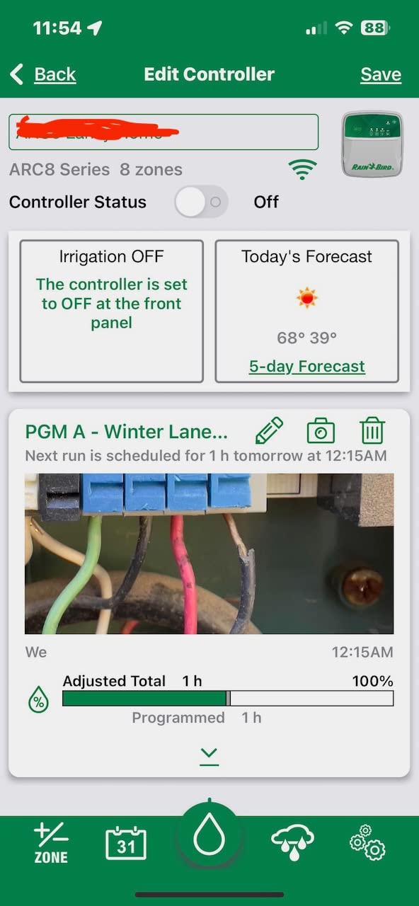 Rain Bird ARC8 App-Based Indoor/Outdoor Smart WiFi Irrigation Sprinkler Timer/Controller, 8-Zone/Station, EPA WaterSense Certified, Compatible with Alexa customer photo 1