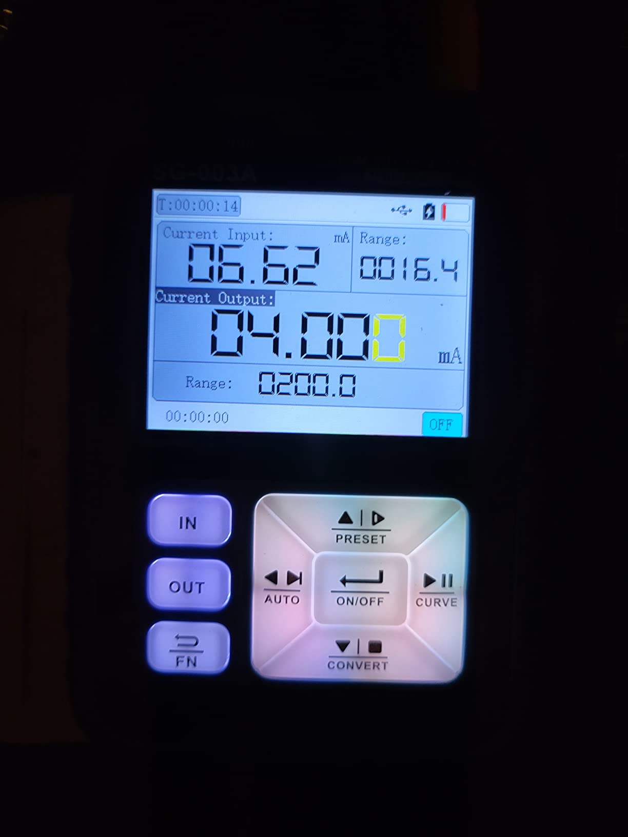 Riiai SG003A 4-20mA 0-24V Current Signal Generator, Current Voltage Adjustable Analog Simulator, Real-time Curve, Multiple Signal Types, 3000mAh USB Rechargeable, Preset Value, for PLC Testing customer photo 1