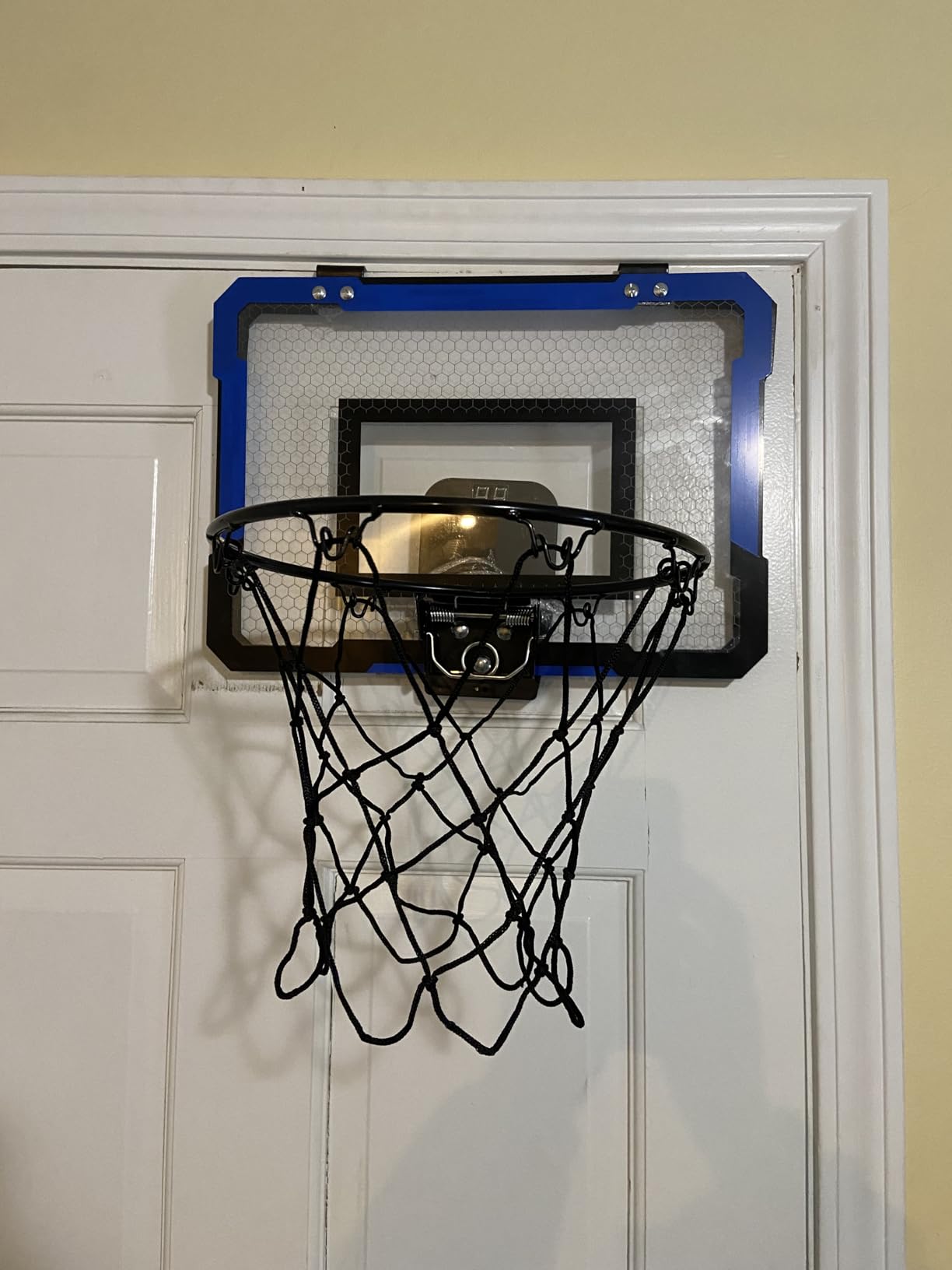 QDRAGON Mini Basketball Hoop, Over The Door Indoor, with 3 Balls/Inflator/Breakaway Rim, Basketball Toy Gifts for Kids and Adults, Suit for Bedroom/Office/Outdoor, Blue customer photo 1
