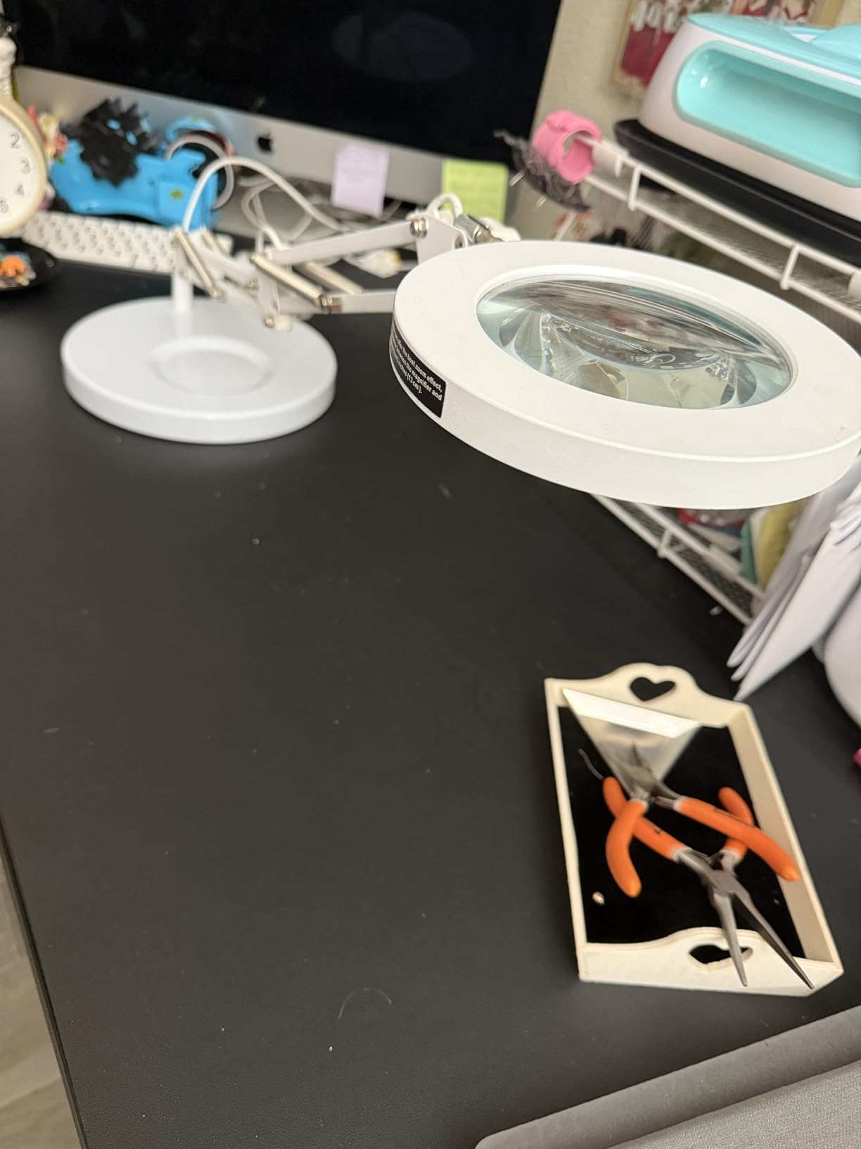 HITTI 10X Magnifying Glass with Light, 1,800 Lumens Stepless Dimmable, 3 Color Modes, 4.2