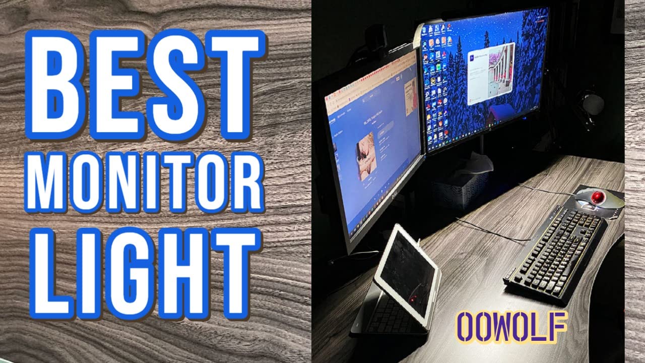 OOWOLF Monitor Light Bar with Remote, Ra95 Computer Monitor Lamp for Eye Caring, USB Reading LED Task Lamp with Dimming, Dimmable Light Bar with Backlight, No Glare Space Saving Home Office Desk Lamp customer photo 2