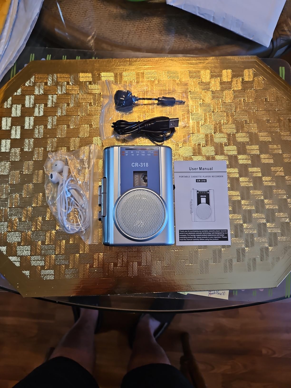 Gracioso Protable Cassette Recorder Player: AM FM Compact Cassette Tape Player with Big Speaker & Earphone Jack, Build in Microphone,Cassette Player Powered by DC or AA Battery customer photo 1