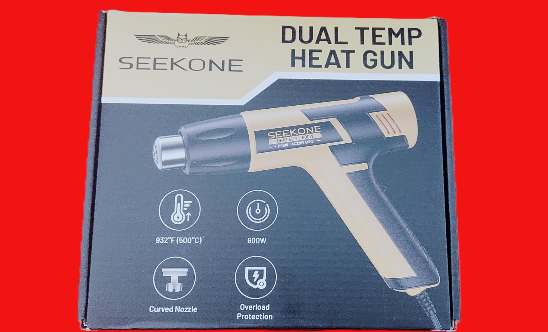 SEEKONE Mini Heat Gun, 600W Dual Temperature Hot Air Gun Tool 572°F&932°F, With 4.9Ft Long Cable and Overheat Protection for Crafts, Embossing, Paint Stripping, Shrink Wrap, and Heat Shrink Tube customer photo 2