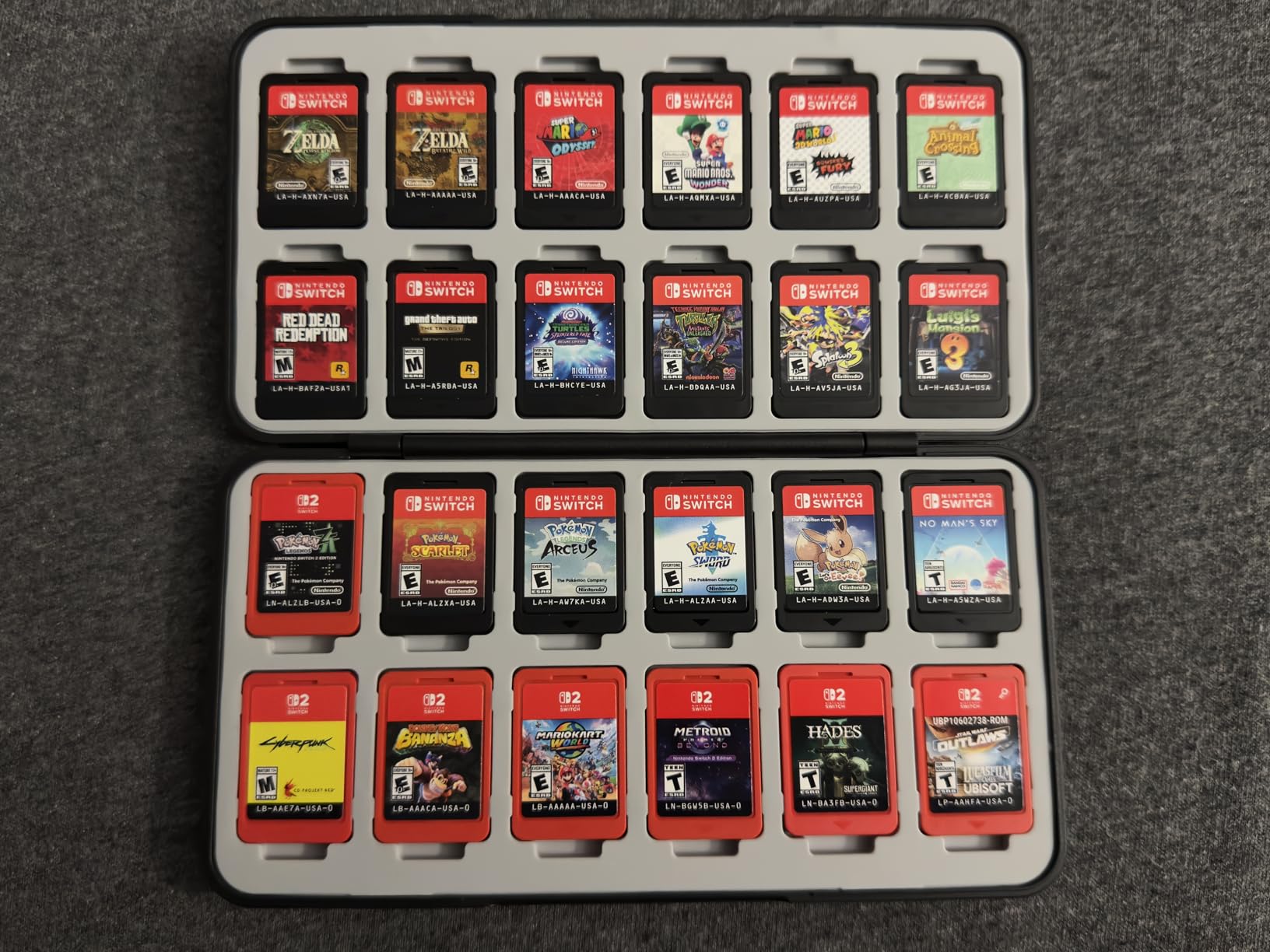 FYY Nintendo Switch Game Case Holder for Switch 2 Cartridge Case with 24 Game Card Slots & 48 Micro SD Card Slots, Hard Shell, Silicone Lining Black customer photo 1