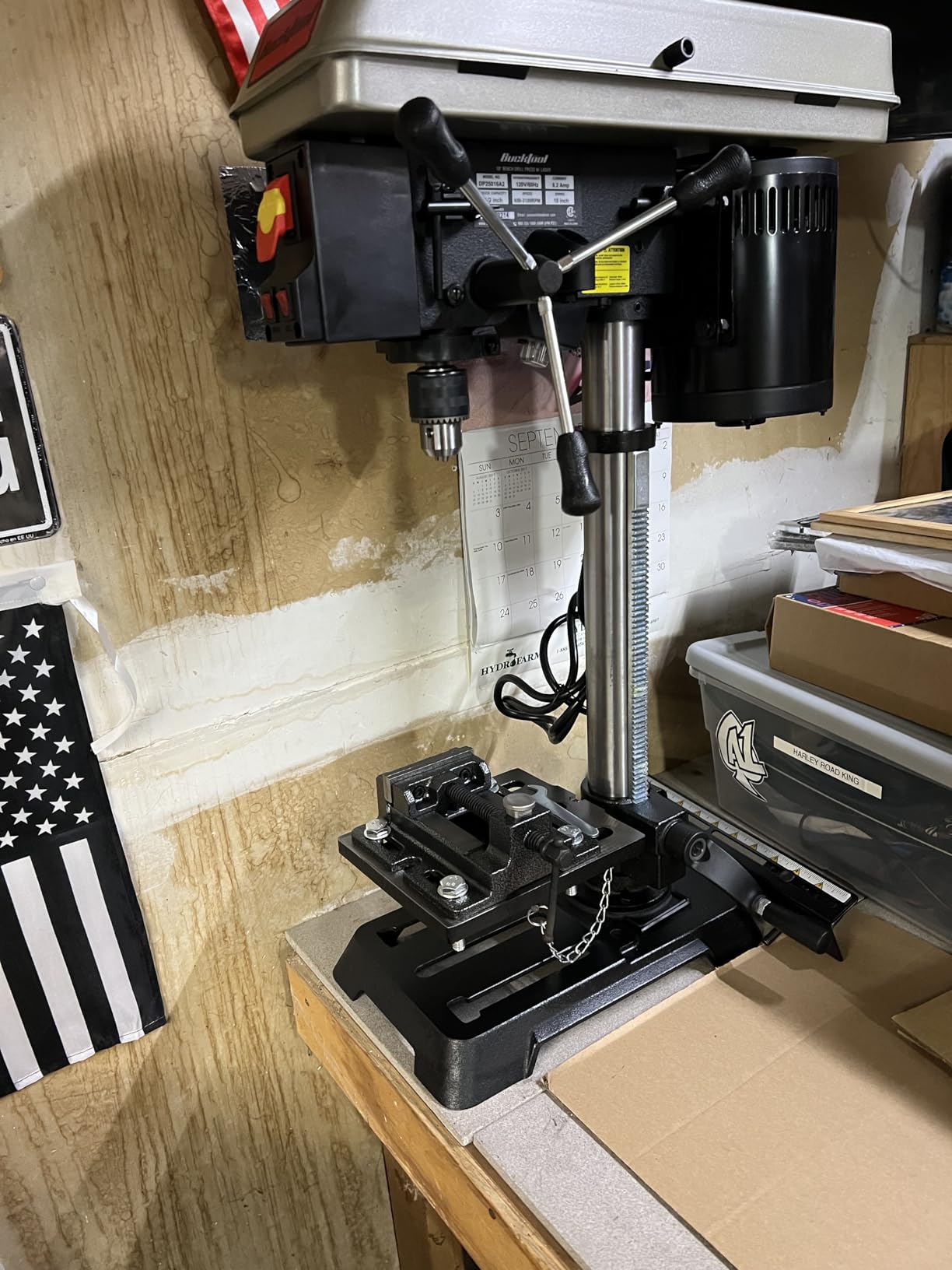 BUCKTOOL 12 INCH 6.2A Professional Bench Drill Press, 3/4HP Powerful Benchtop Drill Press, Variable Speed Drill Press with IIIA Laser and Work Light customer photo 1