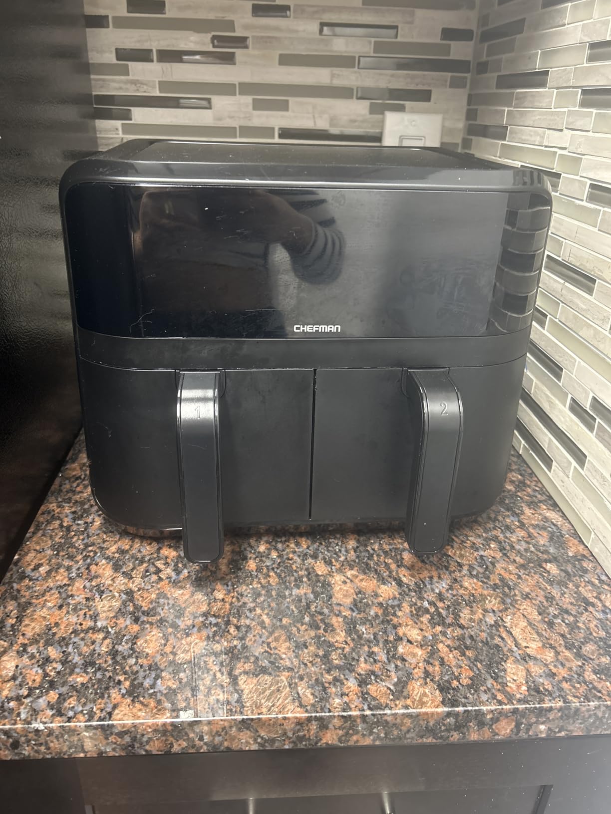 Chefman 6 Quart Dual Basket Air Fryer - Digital Touchscreen, Smart Sync Finish, Hi-Fry, Auto Shutoff, 2 Independent 3QT Nonstick Dishwasher-Safe Frying Baskets - Digital Double Air Fryer - Black customer photo 1