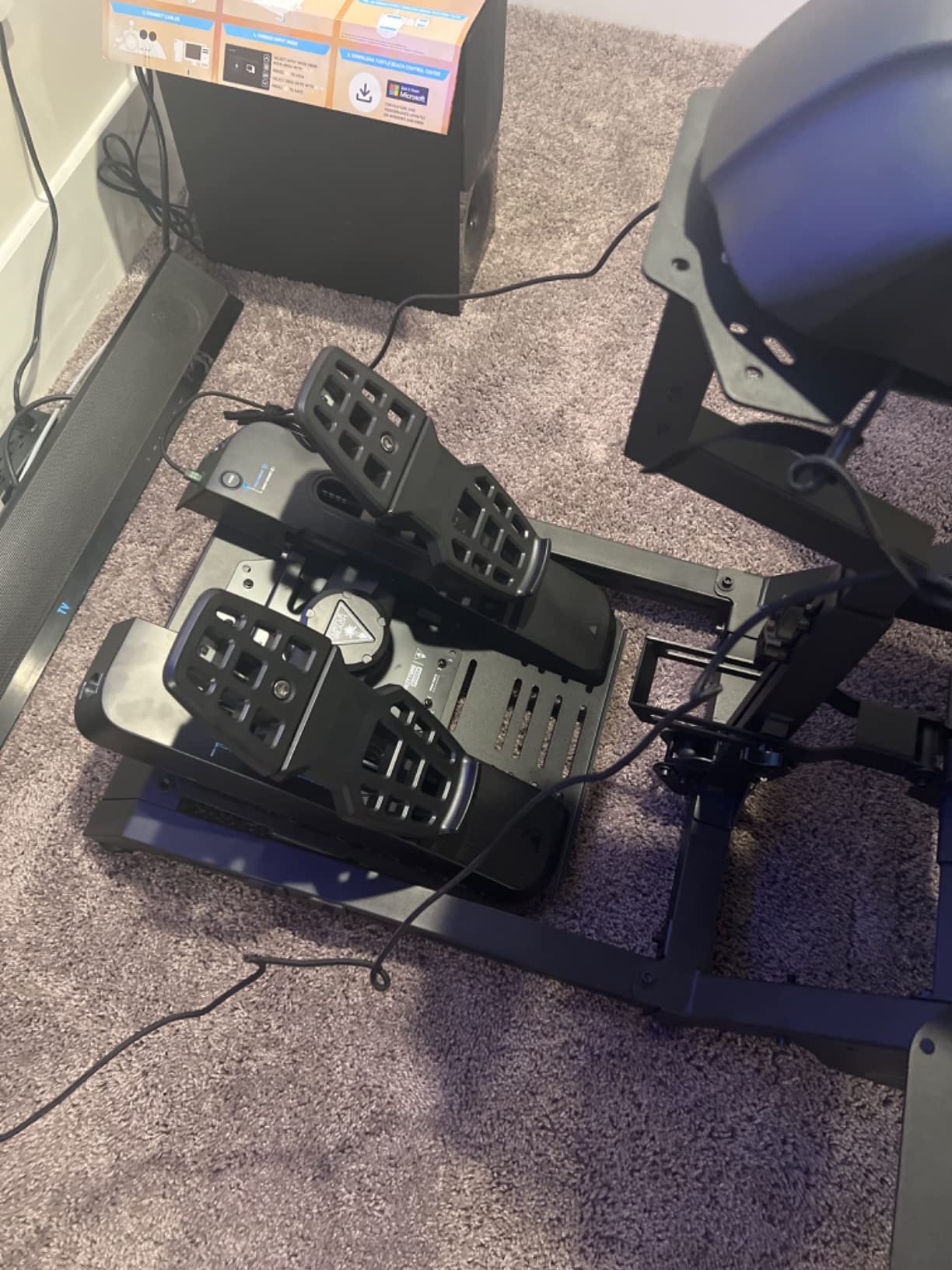 Turtle Beach VelocityOne Universal Rudder Pedals for Windows 10 & 11 PCs, Xbox Series X, Xbox Series S, and Xbox One Featuring Smooth Rudder Axis, Adjustable Brakes and Pedal Width - Black customer photo 2