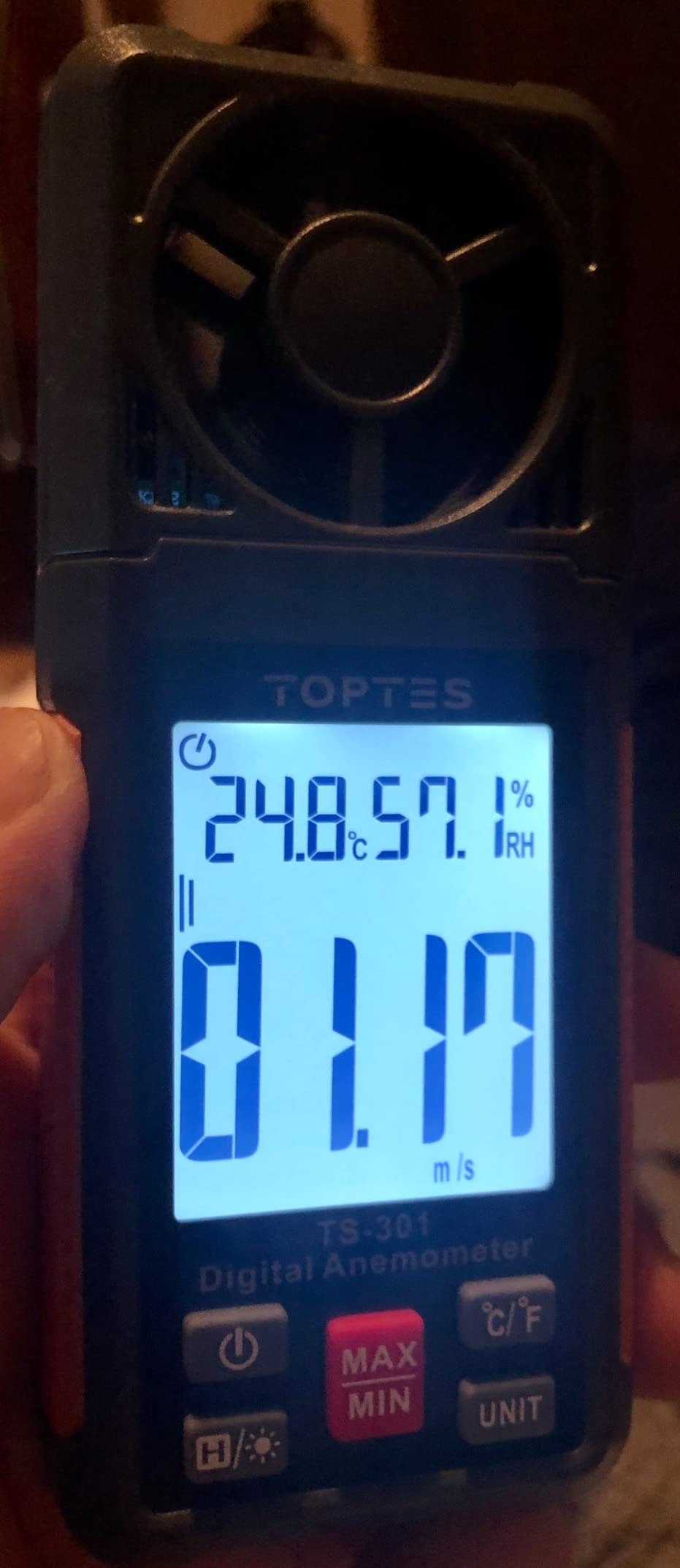 TopTes TS-301 Digital Anemometer, Wind Speed Meter with 2.26-inch Big Backlight LCD Screen, Air Flow Meter for Sailing Surfing Drone Flying RC Plane Golf Shooting HVAC customer photo 2