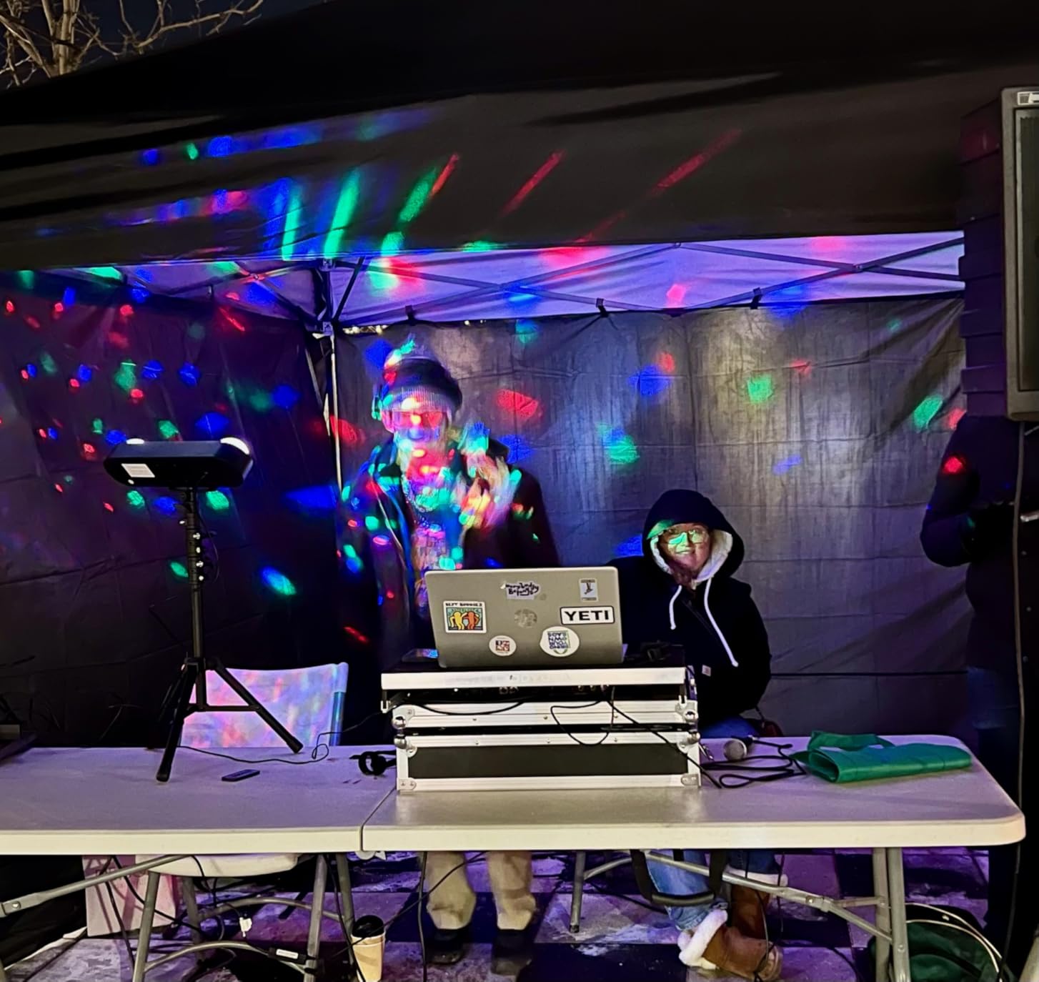 DJ Lights with Stand, 5 in 1 Party Bar Light Set with Rotating Ball, Strobe, UV, Colorful LED Par Light and Pattern, Sound Activated DJ Lighting System for Disco Stage Gig Band Wedding customer photo 2