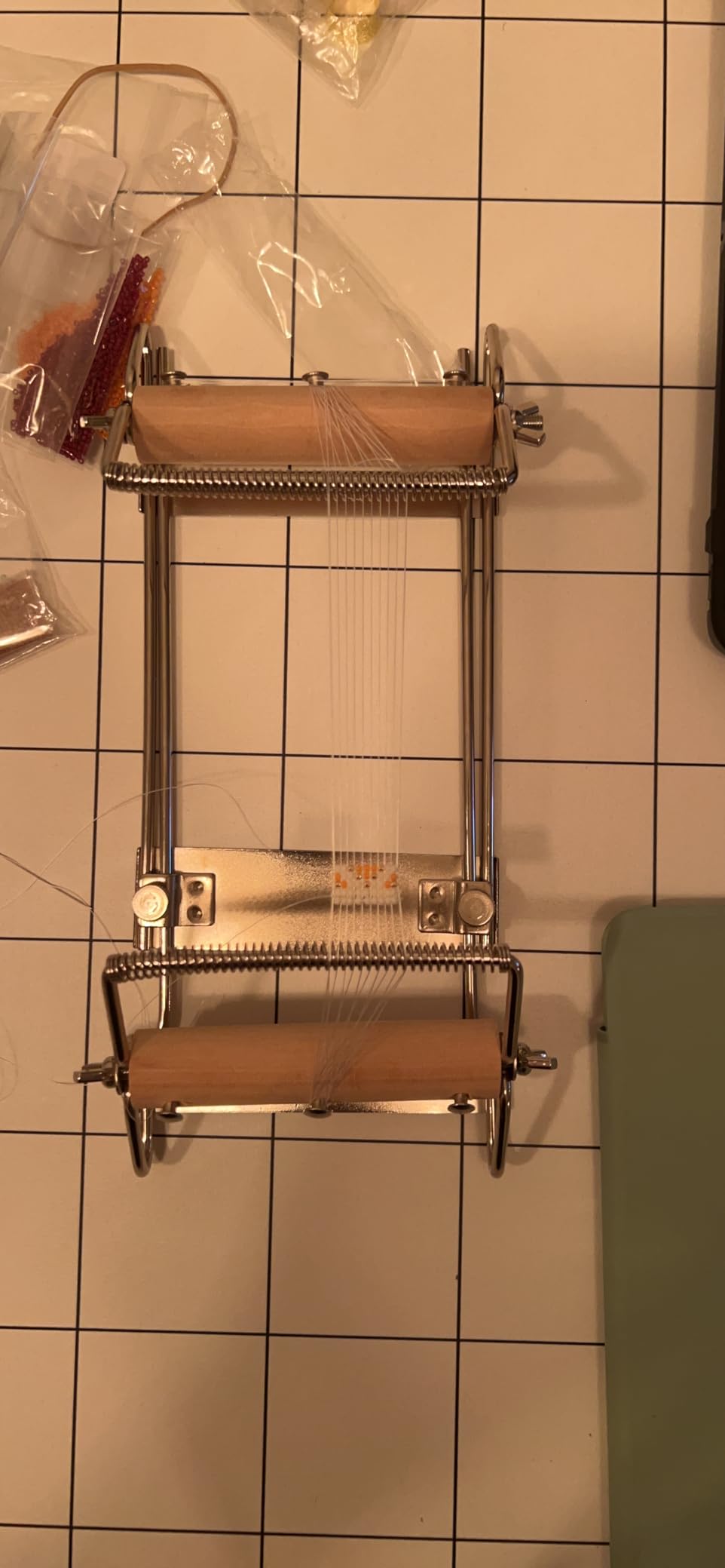 INDIVSHOW Adjustable Bead Loom, Seed Bead Loom Kit Includes Thread, Beading Needles, 8000 Grains Czech Beads, Calipers, Thimble, Yarn Scissors for Adults Kit, Bracelet Making Kit customer photo 2