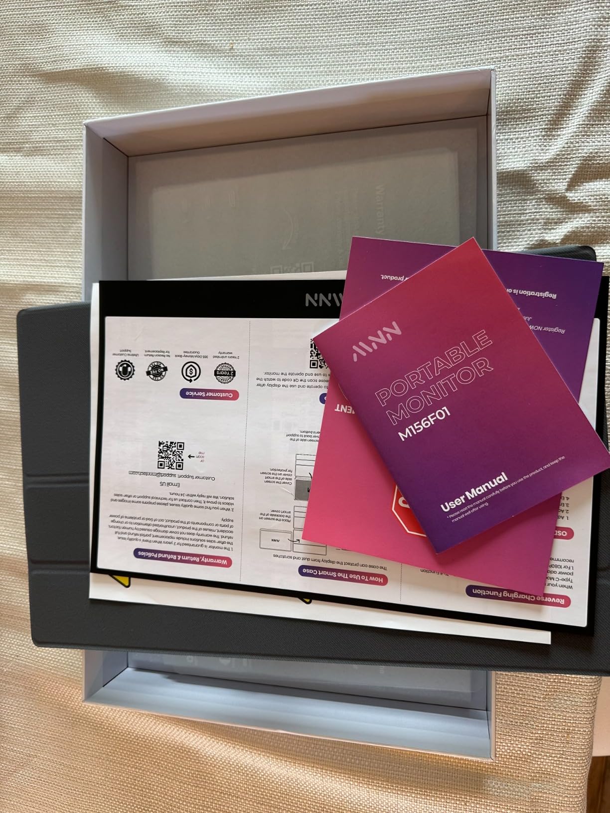 MNN Portable Monitor 15.6inch FHD 1080P USB C HDMI Gaming Ultra-Slim IPS Display w/Smart Cover & Speakers, HDR Plug&Play, External Monitor for Laptop PC Phone Mac (15.6'' 1080P) customer photo 2