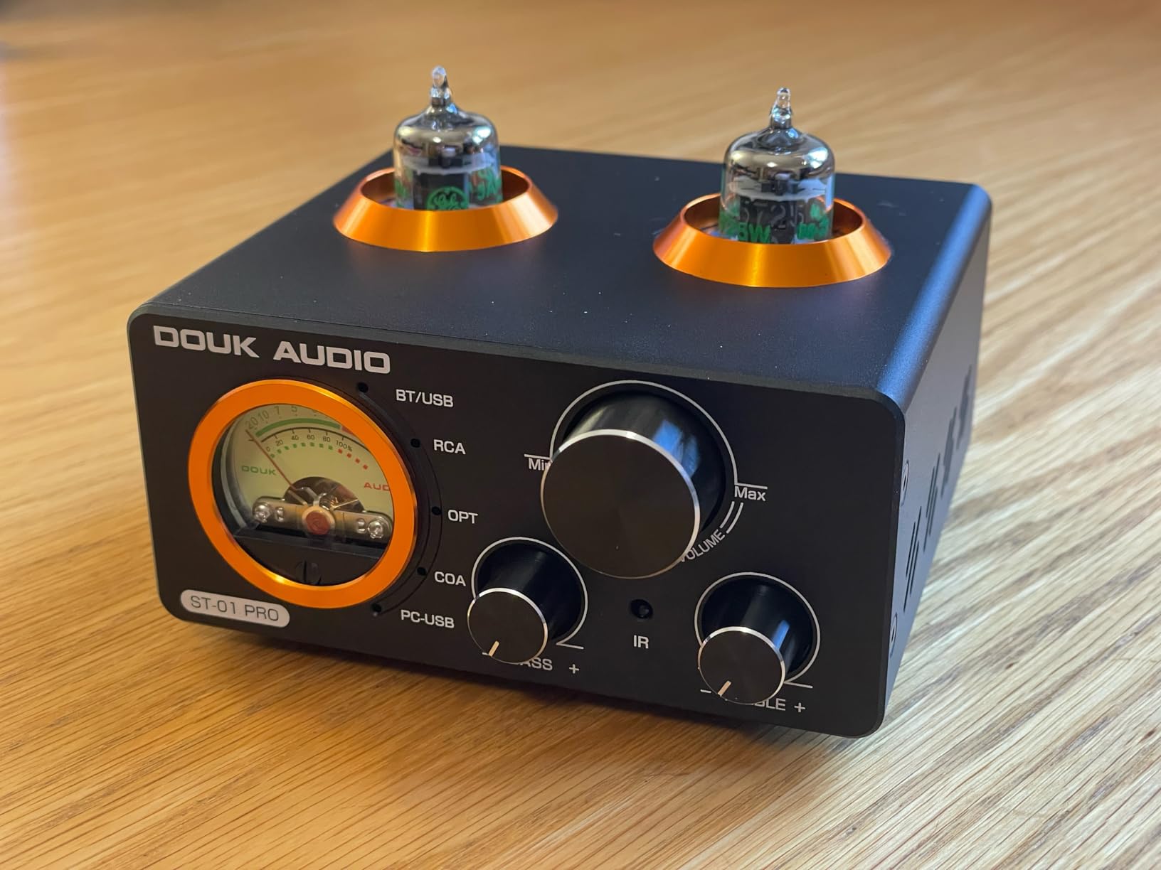 Douk Audio ST-01 PRO 200W Bluetooth Amplifier, 2 Channel Vacuum Tube Power Amp with USB DAC/Coaxial Optical Inputs/VU Meter/Treble Bass Control for Home Theater/Stereo Speakers (Upgrade Version) customer photo 1