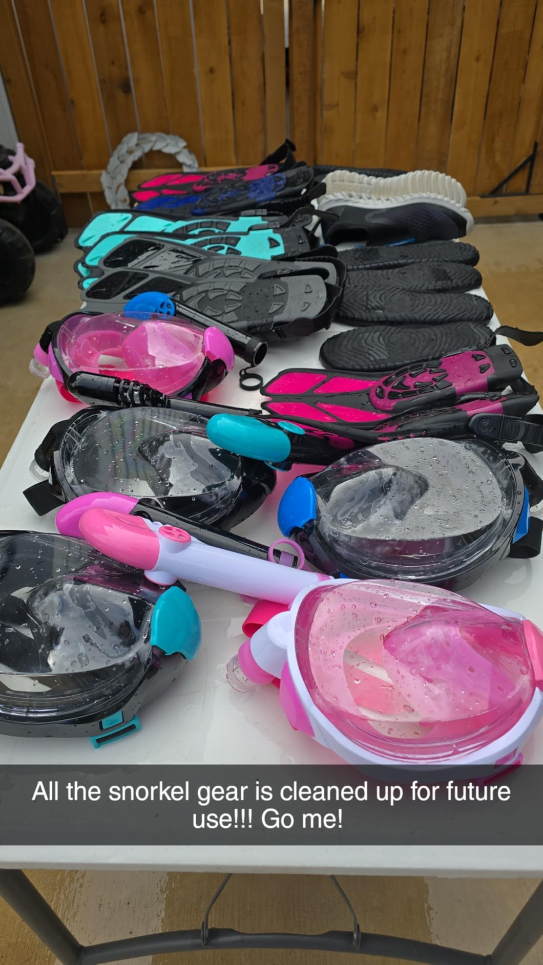 Mask Fins Snorkeling Gear for Adults, Full Face Snorkel Mask & Adjustable Swim Fins Snorkel Set, Panoramic View Snorkel Mask Dry Top Anti-Fog Anti-Leak customer photo 1