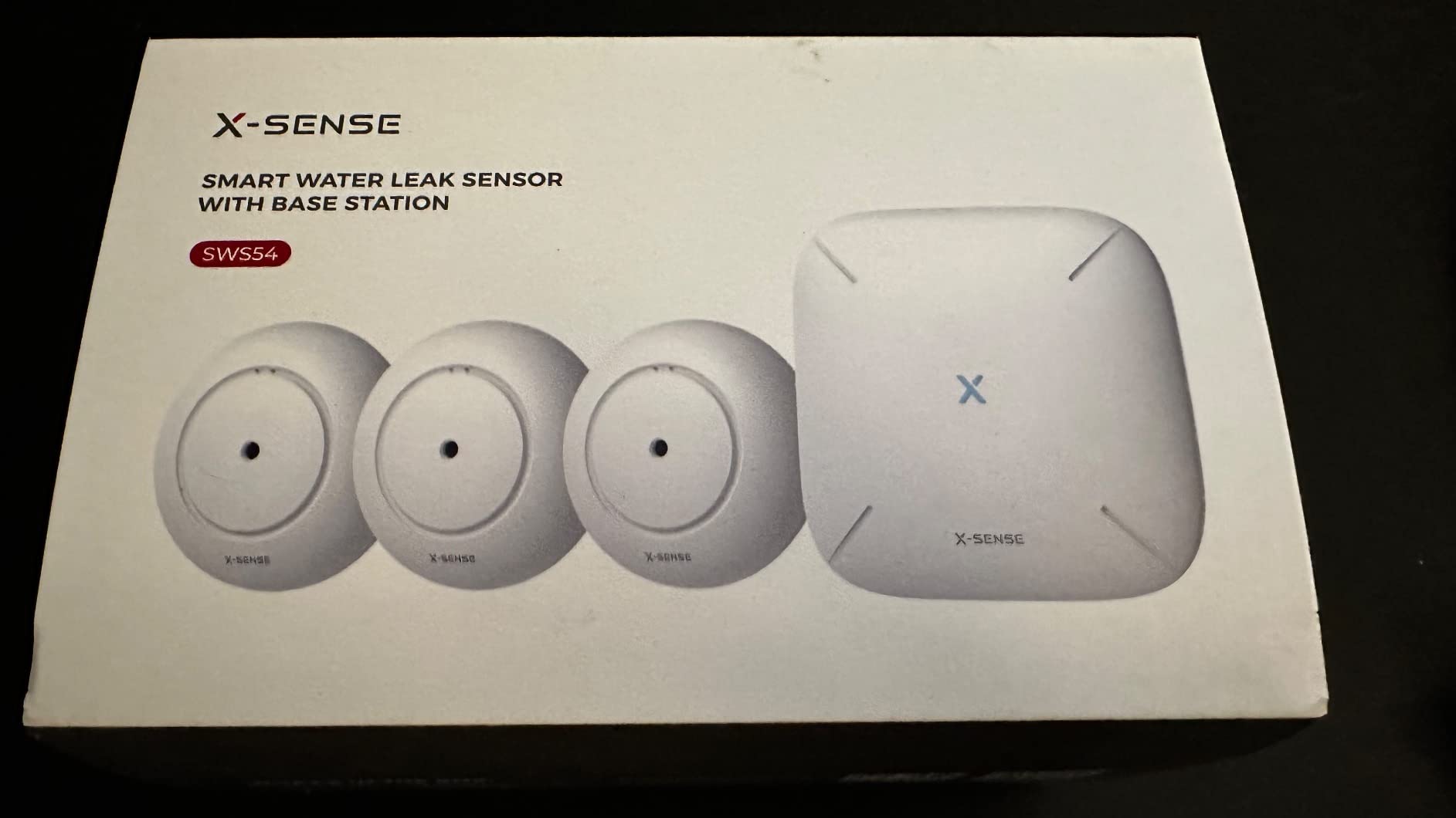 X-Sense Wi-Fi Water Leak Detector, Smart Water Sensor Alarm, Water Detector Alarm with 1700 ft Transmission Range for Kitchens, Basements, Bathrooms, 3 Water Detectors & 1 Base Station, Model SWS54 customer photo 1