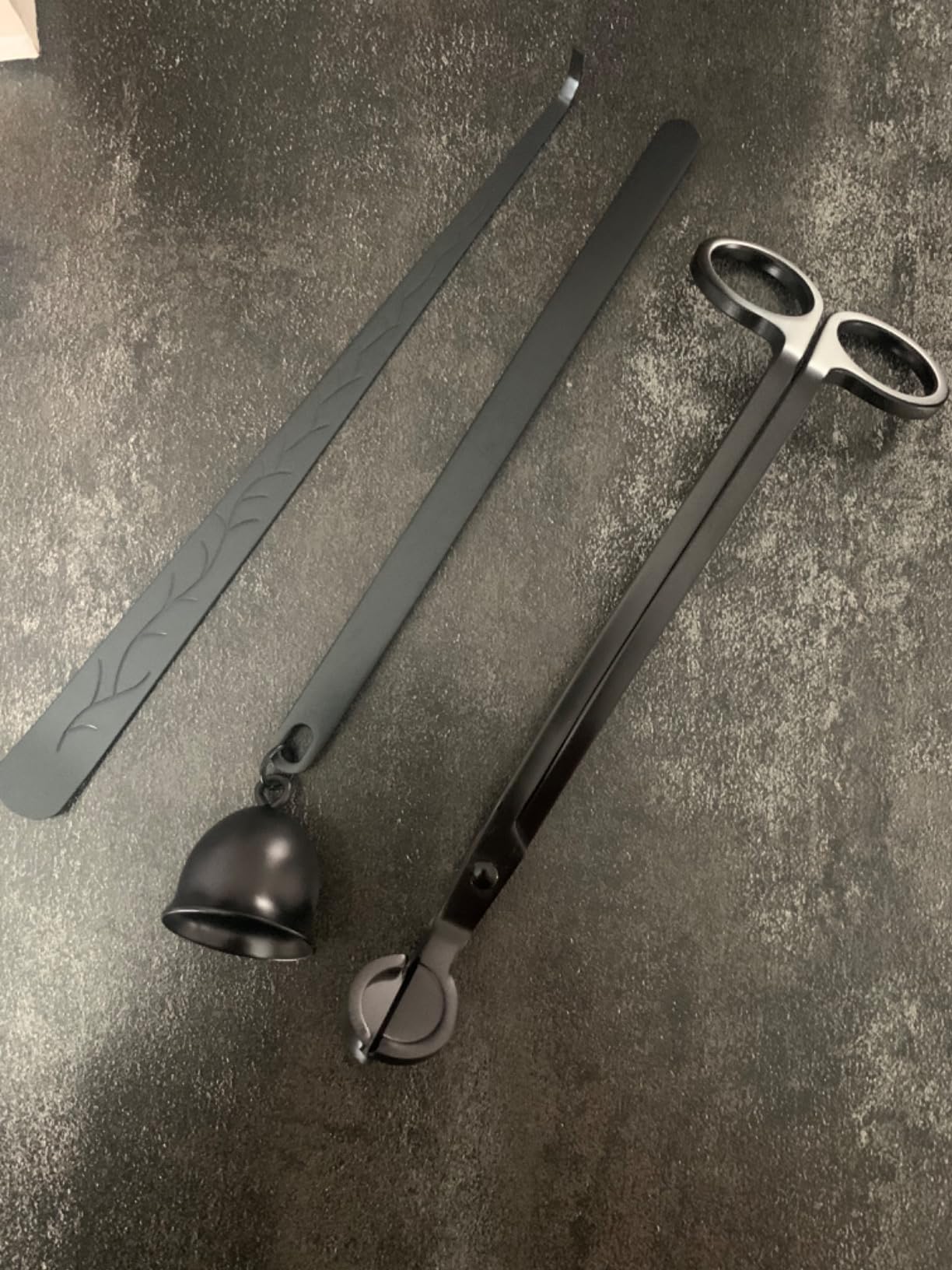 Saiveina 3 in 1 Candle Accessory Set, Candle Wick Trimmer, Wick Dipper, Candle Snuffer Extinguisher, Candle Care Kit with Gift Package for Candle Lover(Black) customer photo 2