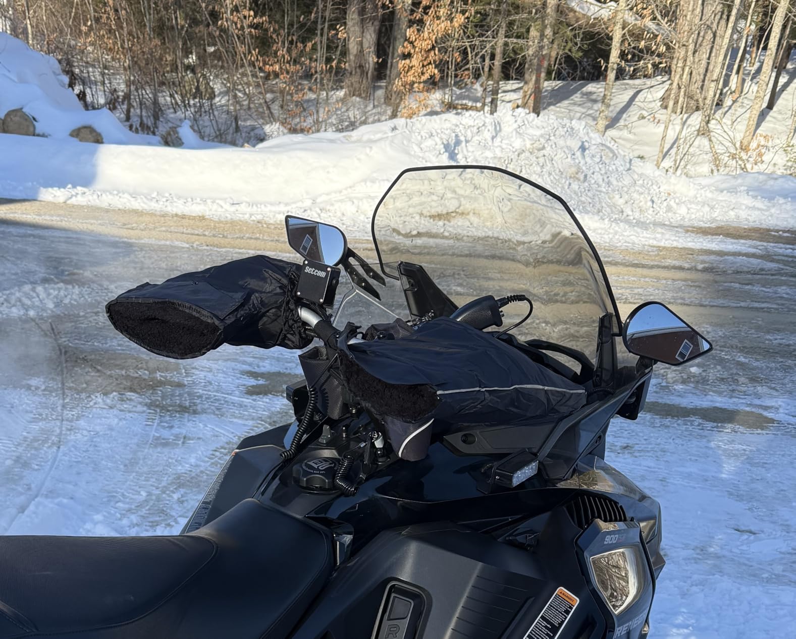 YUNVI ATV Hand Muffs Winter ATV Accessories, Waterproof ATV Gloves, Snowmobile Handlebar Gloves for Men in Cold Weather customer photo 2