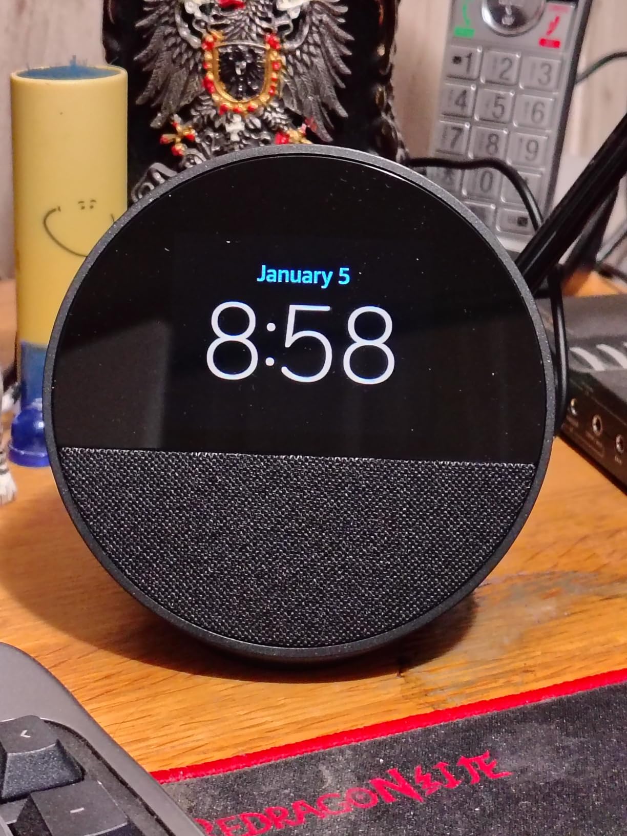 Amazon Echo Spot (newest model), Great for nightstands, offices and kitchens, Smart alarm clock, Designed for Alexa+ customer photo 1