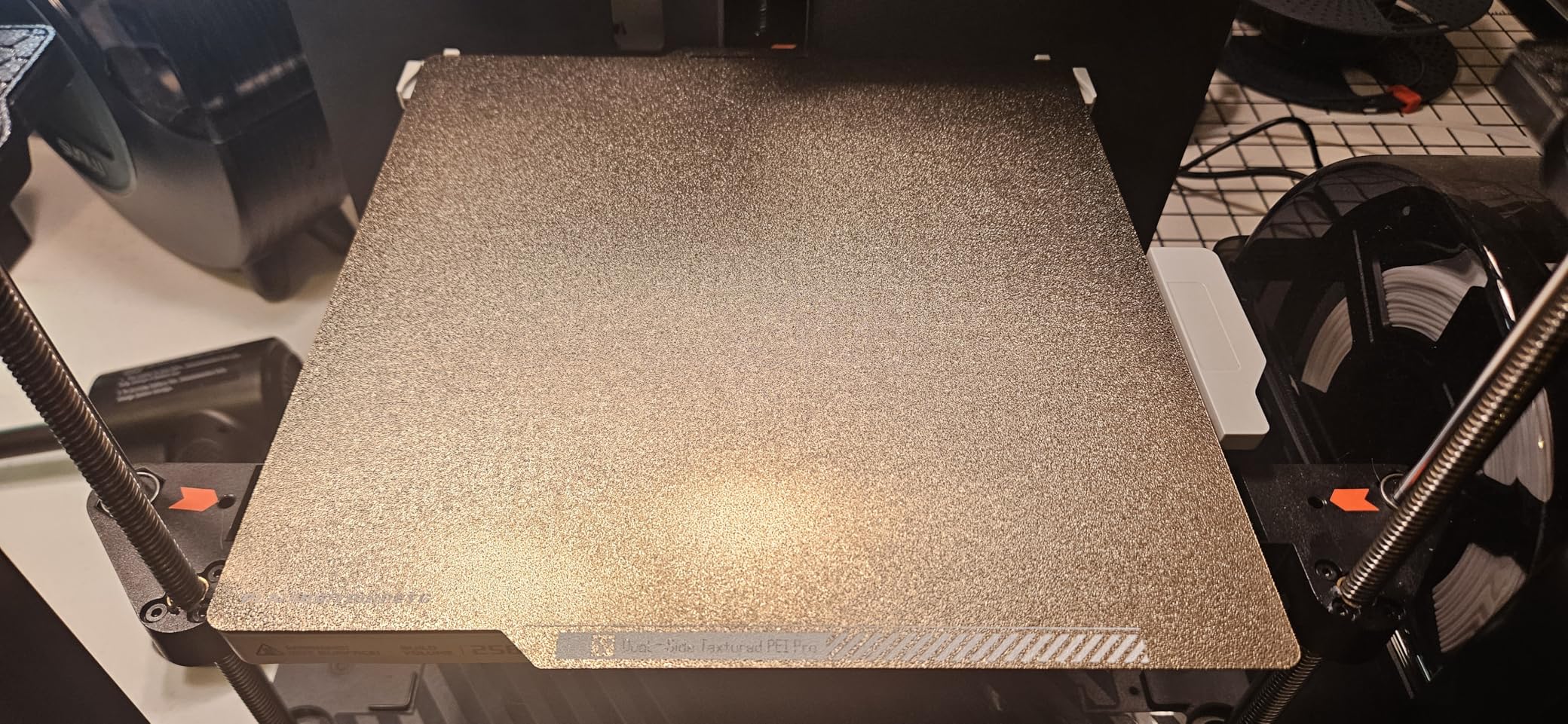 PEI Sheet for Bambu Lab X1/X1C/P2S/P1P/P1S/A1 Carbon Build Plate Heated Bed Spring Steel Flexible Platform 257.5x257.5 mm Double Side Textured Board for 3D Printer (Gold) customer photo 2