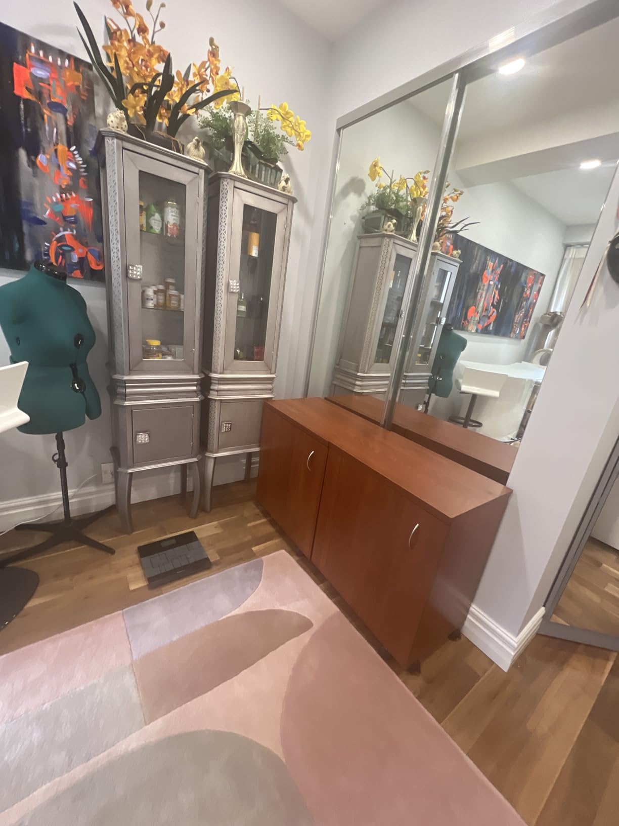 Arrow Sewing Classic Furniture Judy Sewing Cabinet: Portable, Folding, Compact, Locking Wheels, with Storage Bin and Hydraulic Machine Lift-Teak customer photo 1