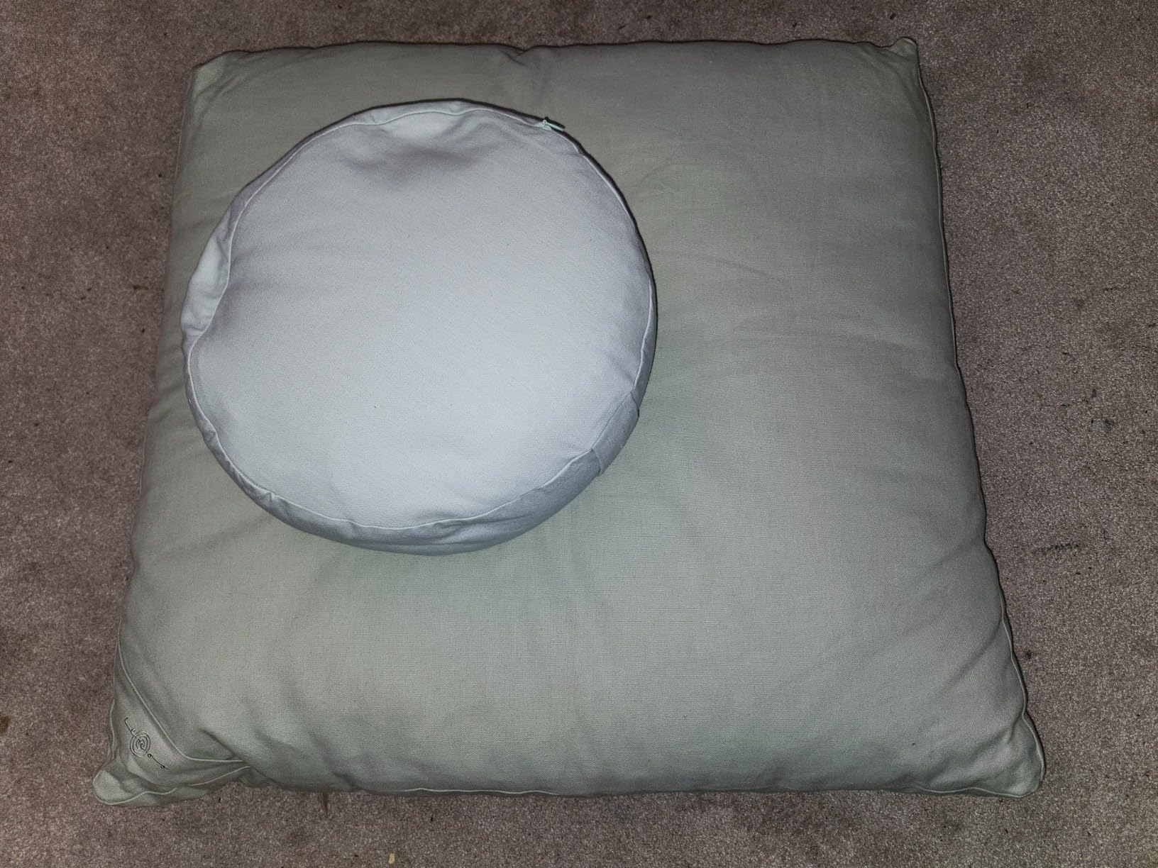 Meditation Cushion Set by renoo - Durable Comfortable Organic Cotton, Linen, Hemp - Modern Zafu Zabuton - Buckwheat Kapok Filled Floor Pillow Yoga Bolster in 15 Colors Washable Cover customer photo 2