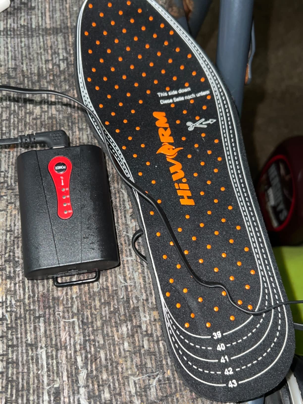 Electric Heated Insoles Far Infrared 4 Constant Temperatures Rechargeable Foot Warmers for Men Women, Thermal Shoes Boots Inserts for Skiing, Hiking, Camping customer photo 1