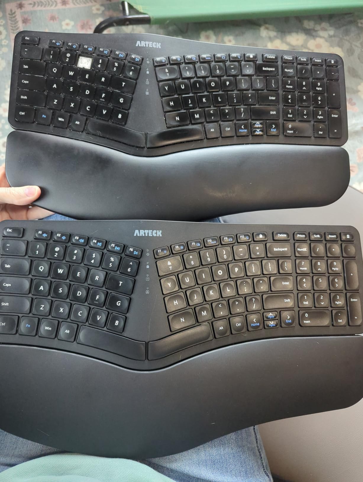 Arteck Split Ergonomic Keyboard with Cushioned Wrist and Palm Rest, 2.4G USB Wireless Comfortable Natural Ergonomic Split Keyboard, for Windows Computer Desktop Laptop customer photo 1