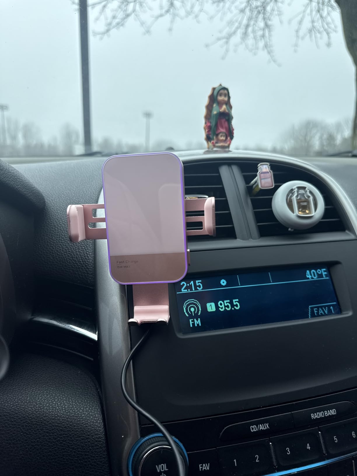 Wireless Car Charger, 7 Colored RGB Backlit Mosurr 15W Auto Clamping Phone Holders for Your car fit for iPhone 16 15 14 Mini Pro Max, Samsung Galaxy S25 Ultra S24 S23+, etc, Fathers Day for Gifts customer photo 1