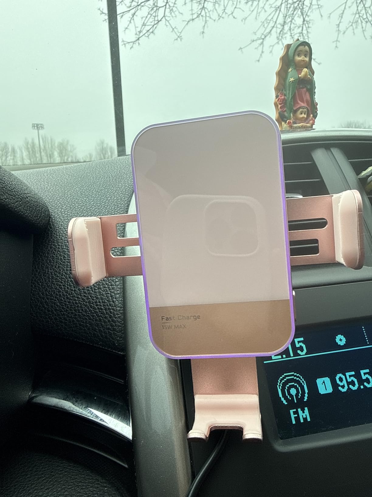 Wireless Car Charger, 7 Colored RGB Backlit Mosurr 15W Auto Clamping Phone Holders for Your car fit for iPhone 16 15 14 Mini Pro Max, Samsung Galaxy S25 Ultra S24 S23+, etc, Fathers Day for Gifts customer photo 2