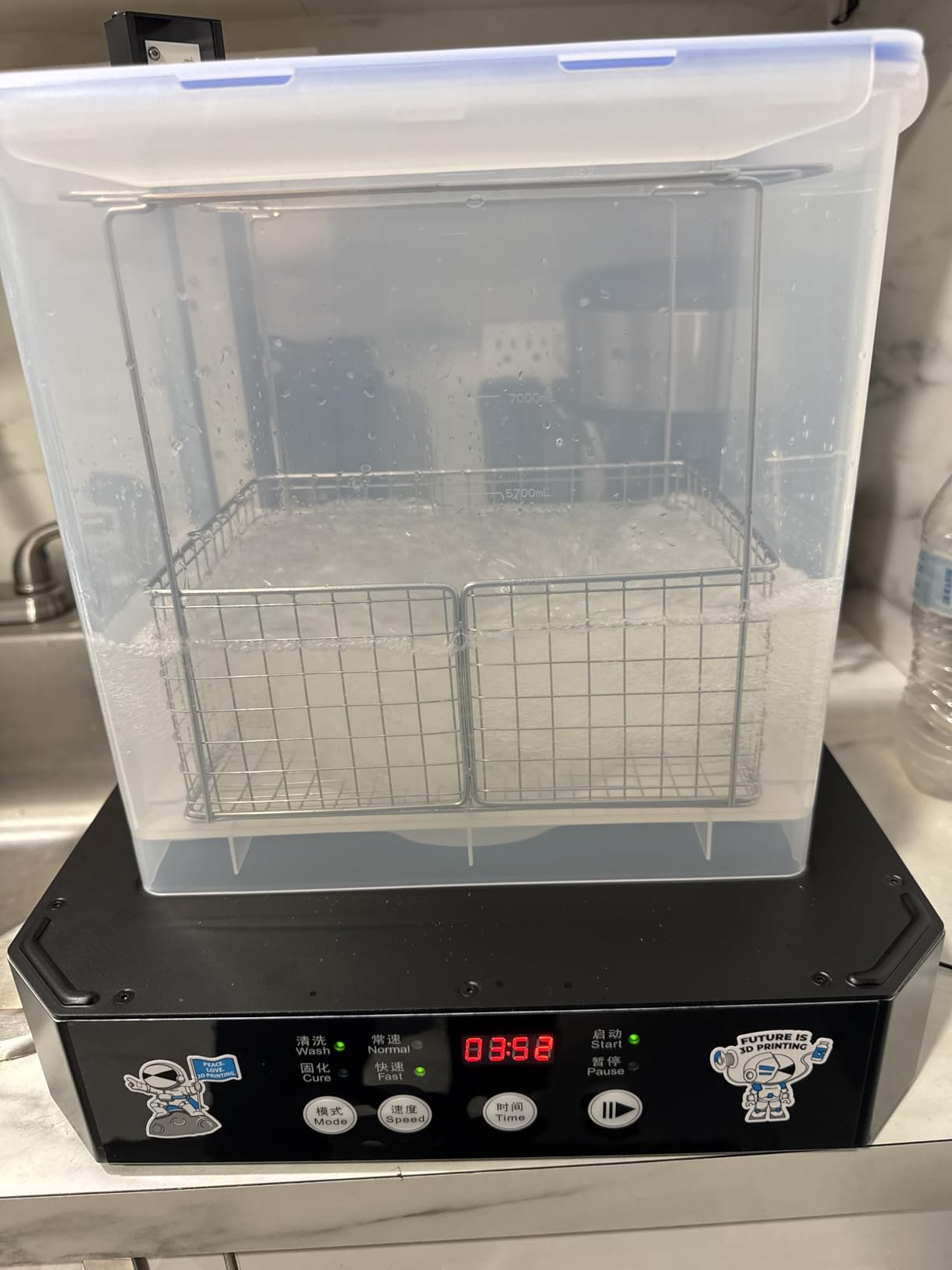 Creality Wash and Cure Station UW-01 2 in 1 Machine Resin 3D Printer UV Curing Rotary Box Bucket for LCD/DLP/SLA Washing Size 7.48x6.06x7.87 inches customer photo 1
