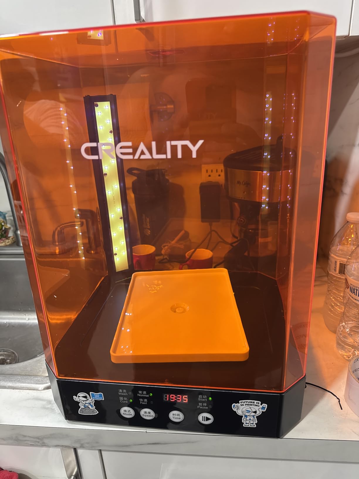 Creality Wash and Cure Station UW-01 2 in 1 Machine Resin 3D Printer UV Curing Rotary Box Bucket for LCD/DLP/SLA Washing Size 7.48x6.06x7.87 inches customer photo 2