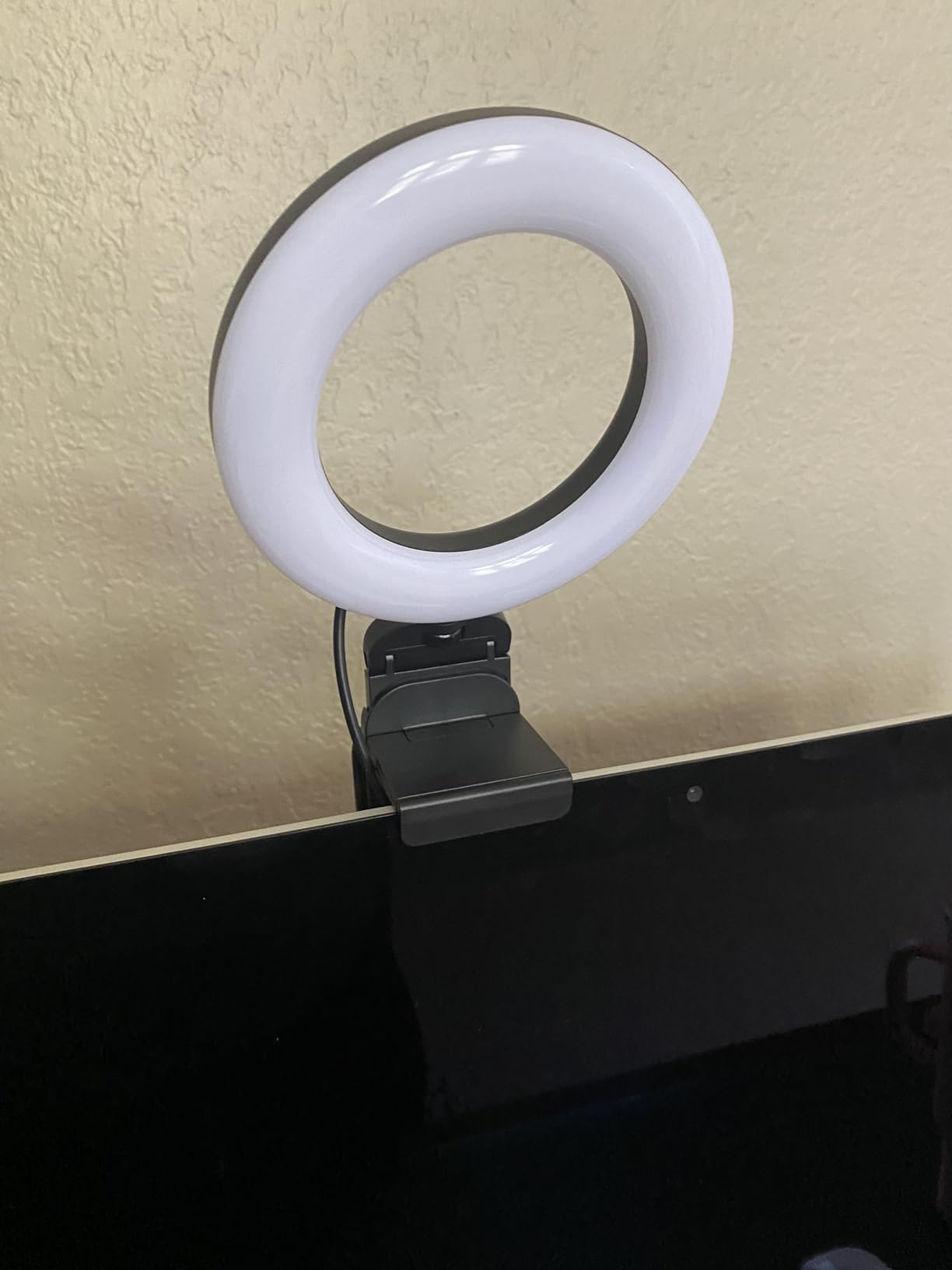 Evershop Ring Light for Laptop Desk Clip On,Small Computer Video Conference Lighting with Stand for Phone/Webcam/Monitor,5